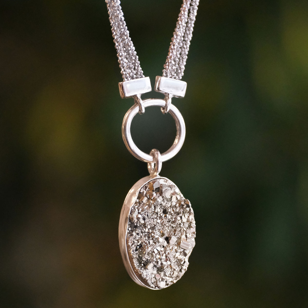 Pyrite + Sterling Malta Necklace - One of a Kind