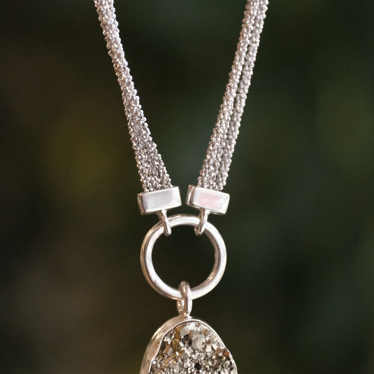 Pyrite + Sterling Malta Necklace - One of a Kind