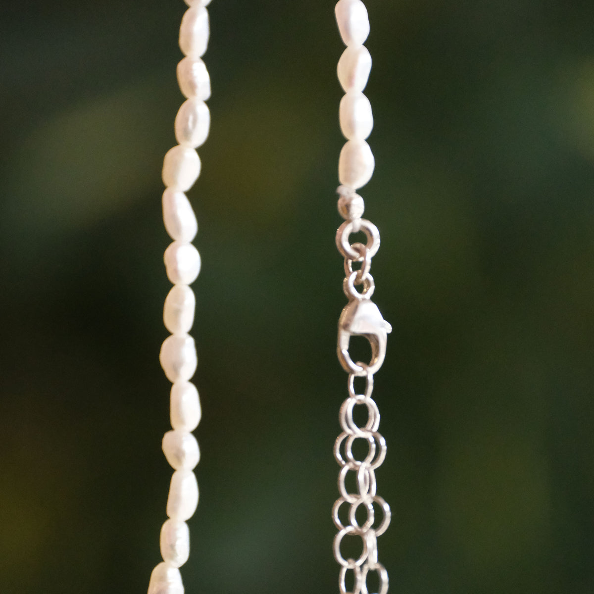 Freshwater Pearl + Green Kyanite Necklace - One of a Kind