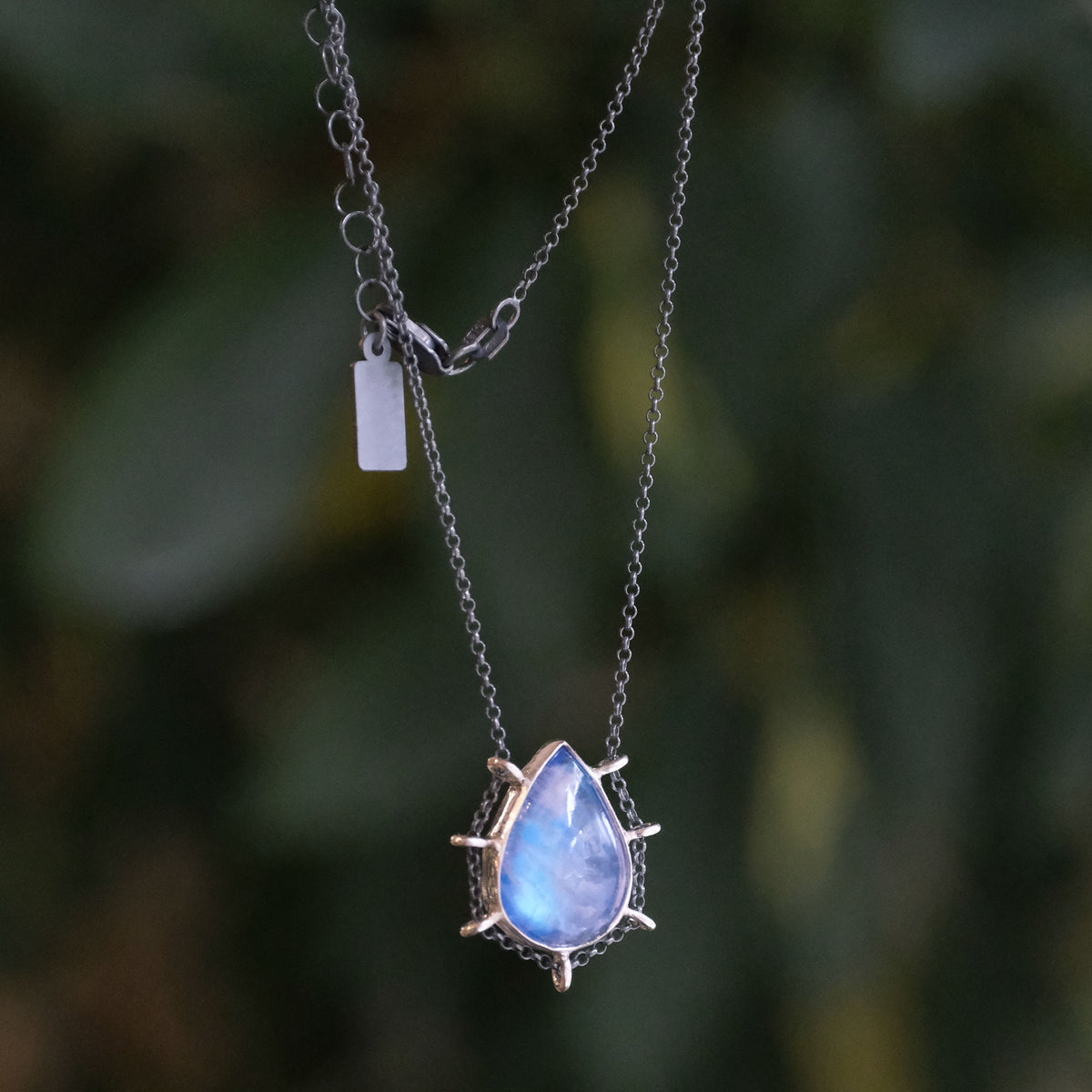 Rainbow Moonstone Path Necklace - One of a Kind