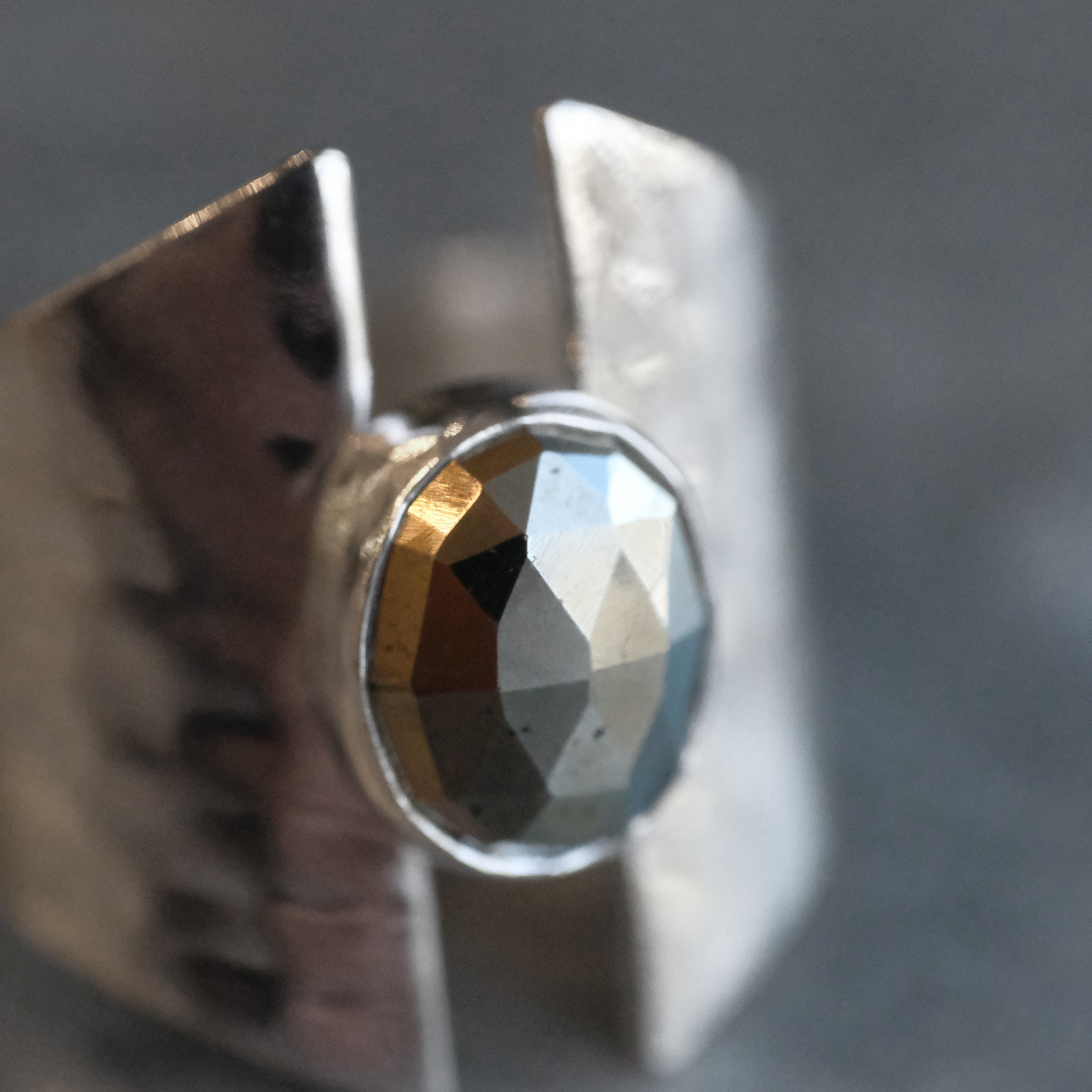 Pyrite Shield Ring (Size 6) - One of a Kind