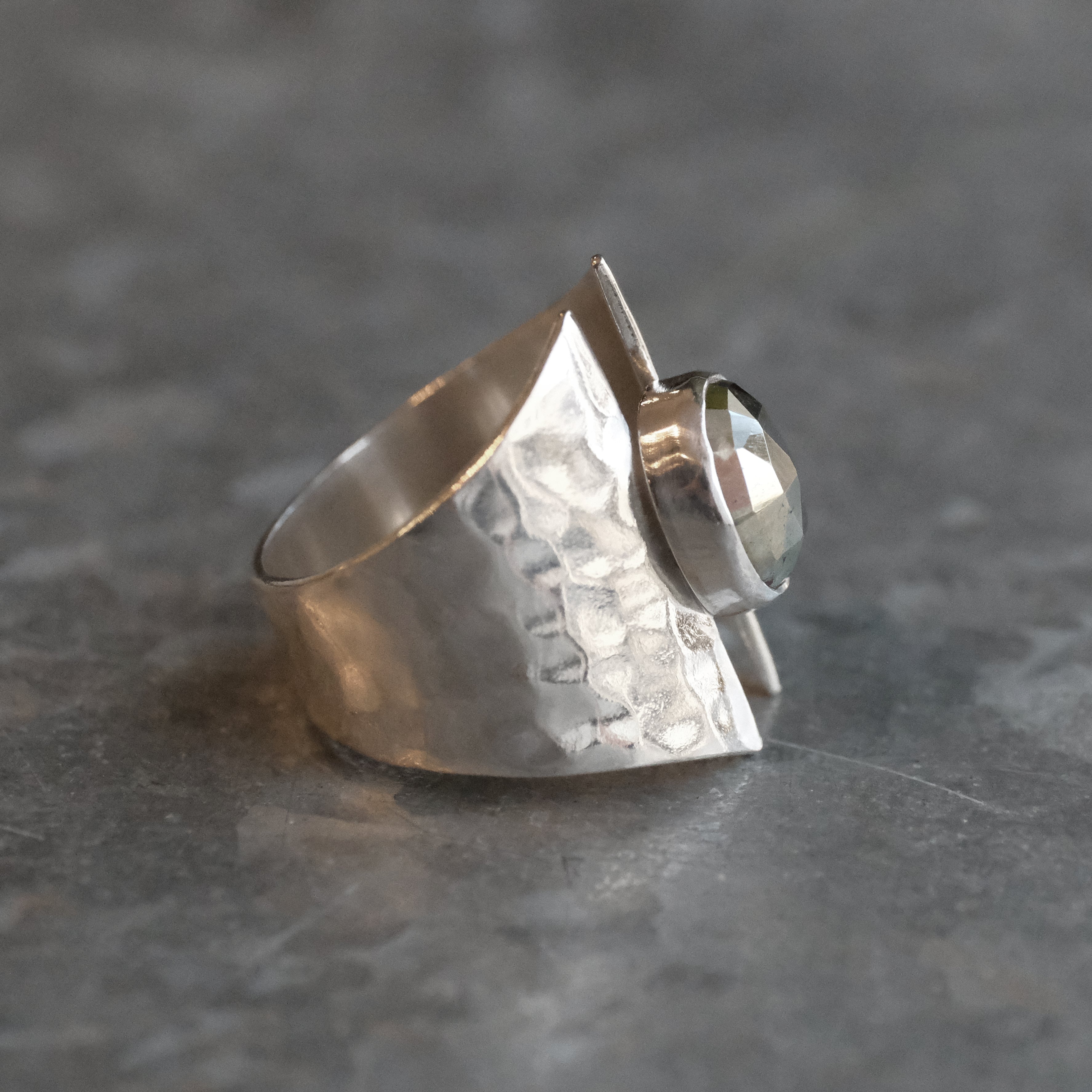 Pyrite Shield Ring (Size 6) - One of a Kind