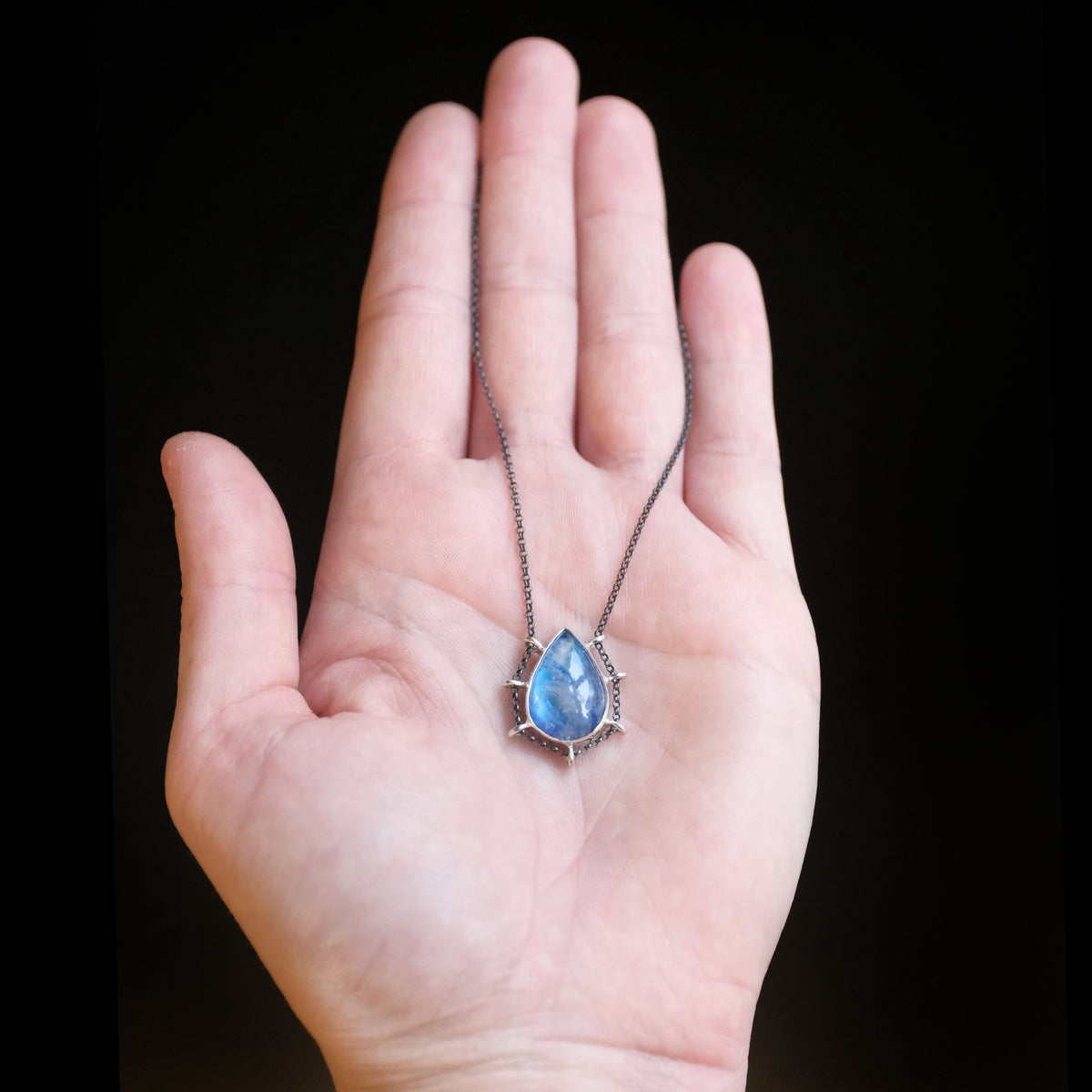 Rainbow Moonstone Path Necklace - One of a Kind