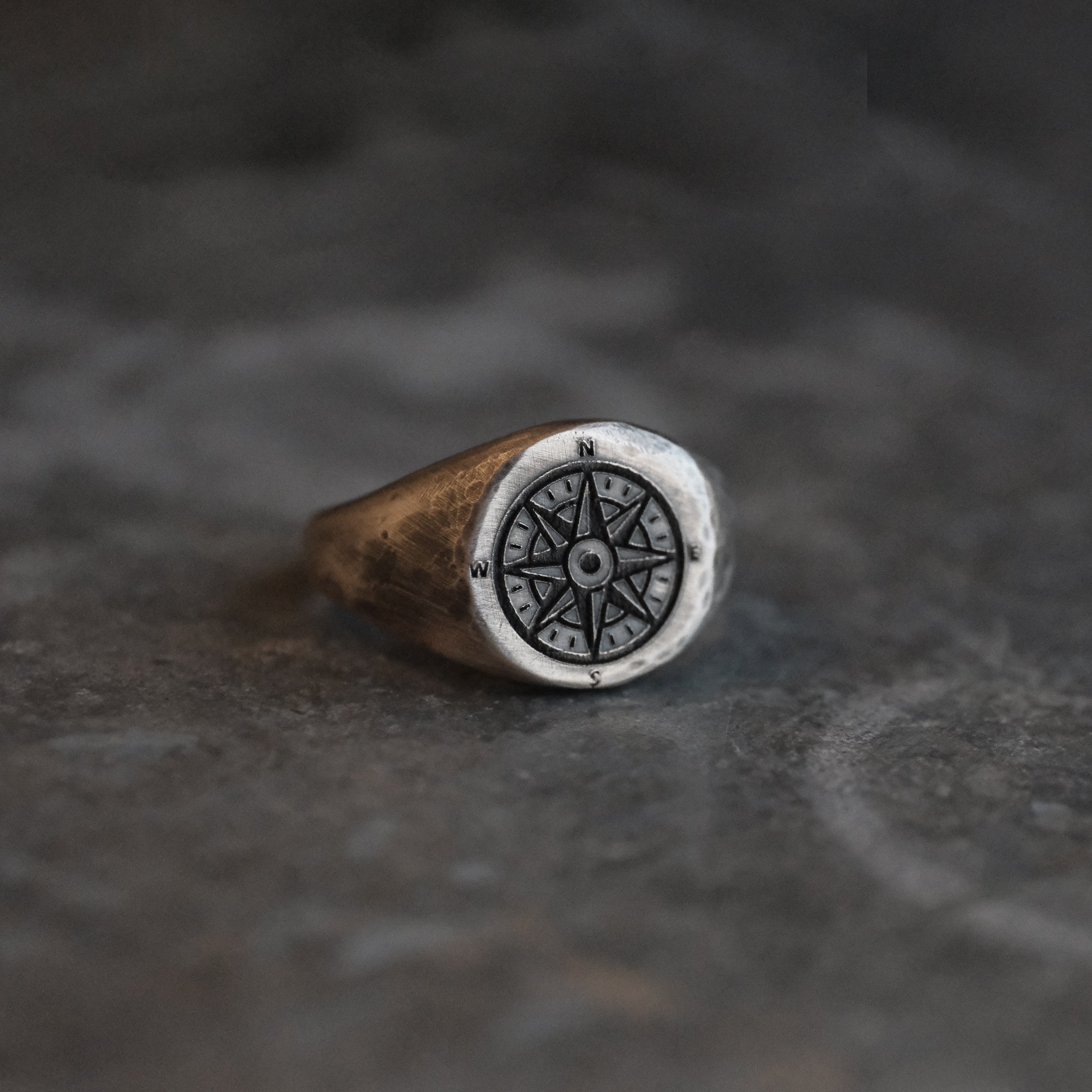 Sterling Compass Ring (Size 10)