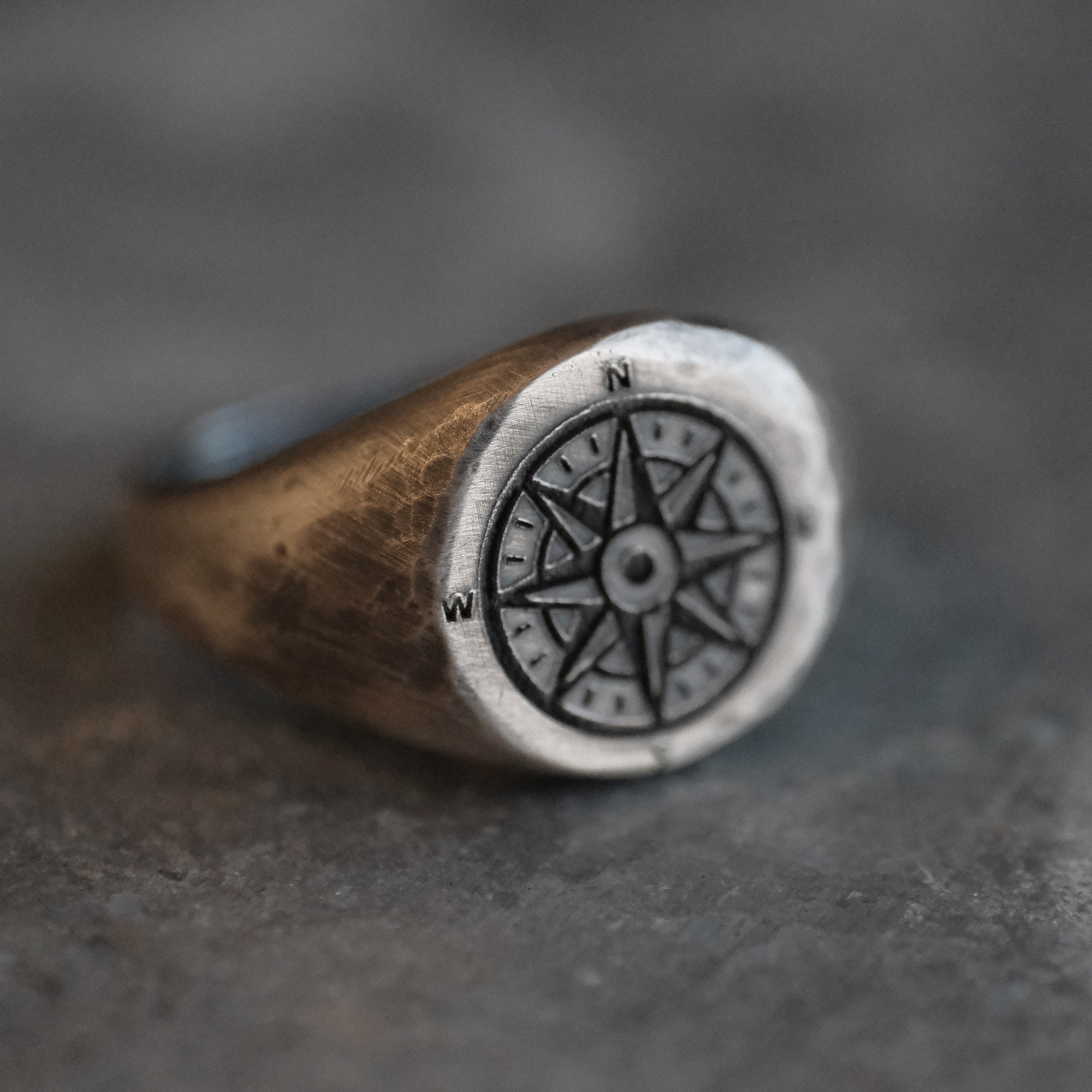Sterling Compass Ring (Size 10)