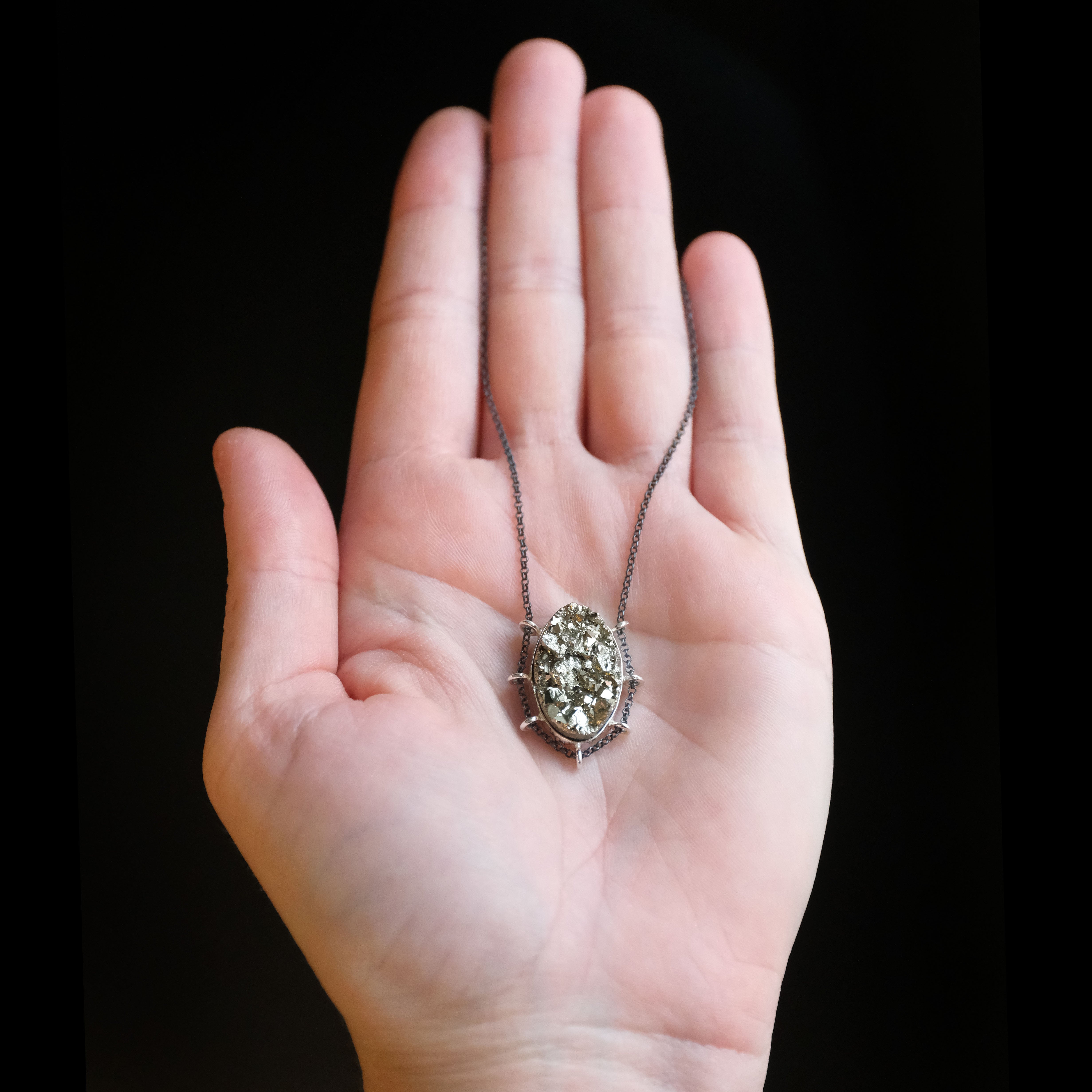Sterling + Pyrite Path Necklace - One of a Kind