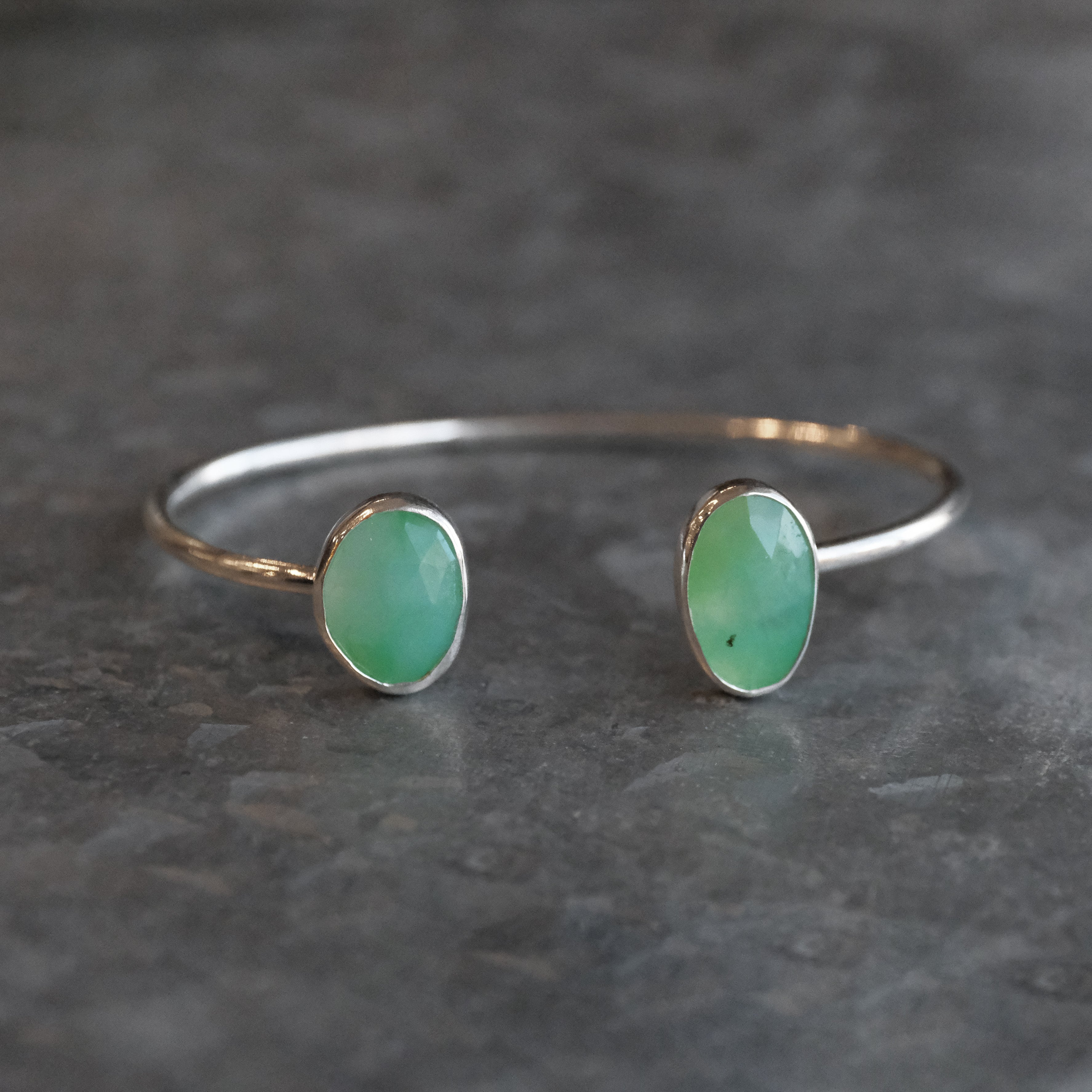 Aqua Chrysoprase Duo Cuff - One of a Kind