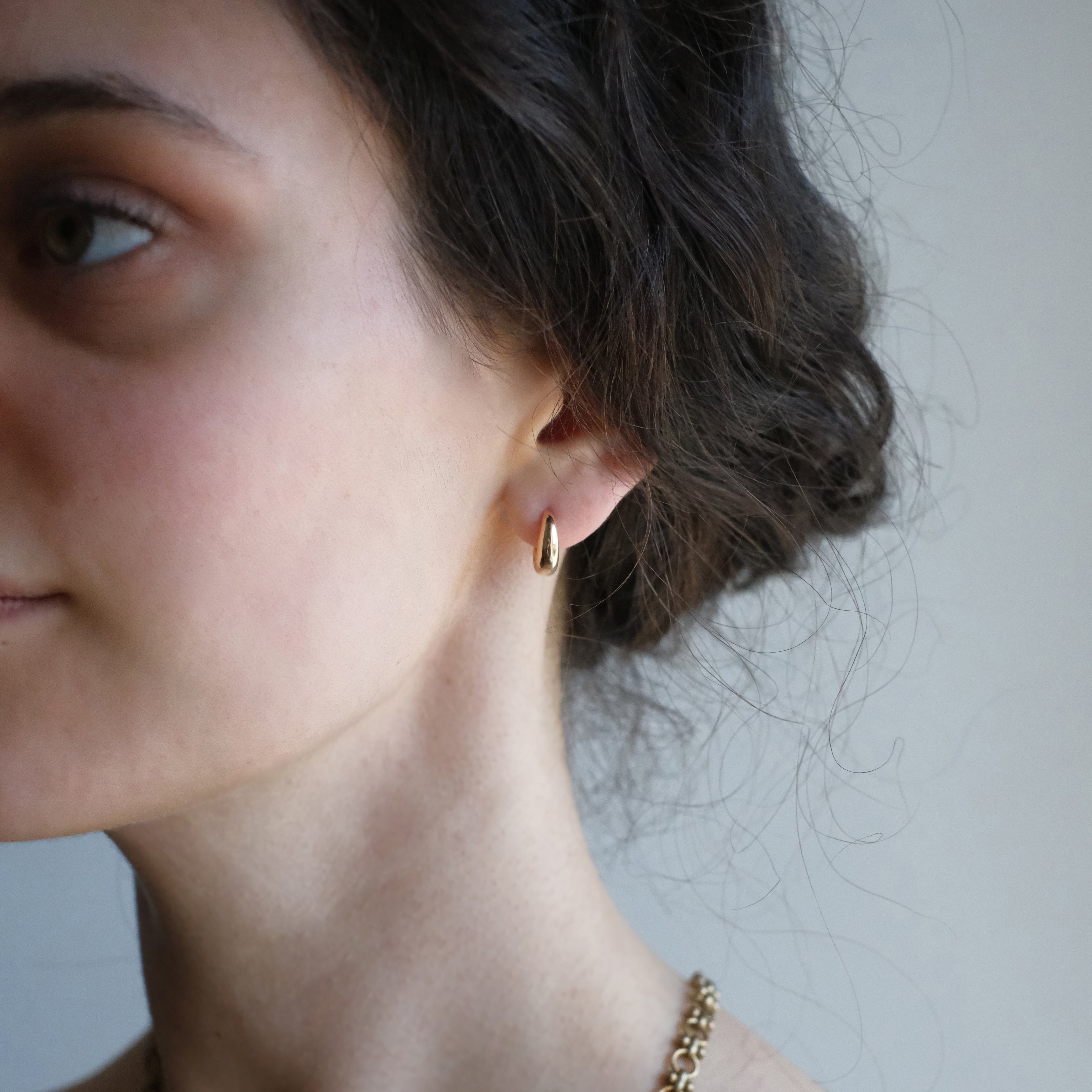 Bronze + Sterling Droplet Huggers