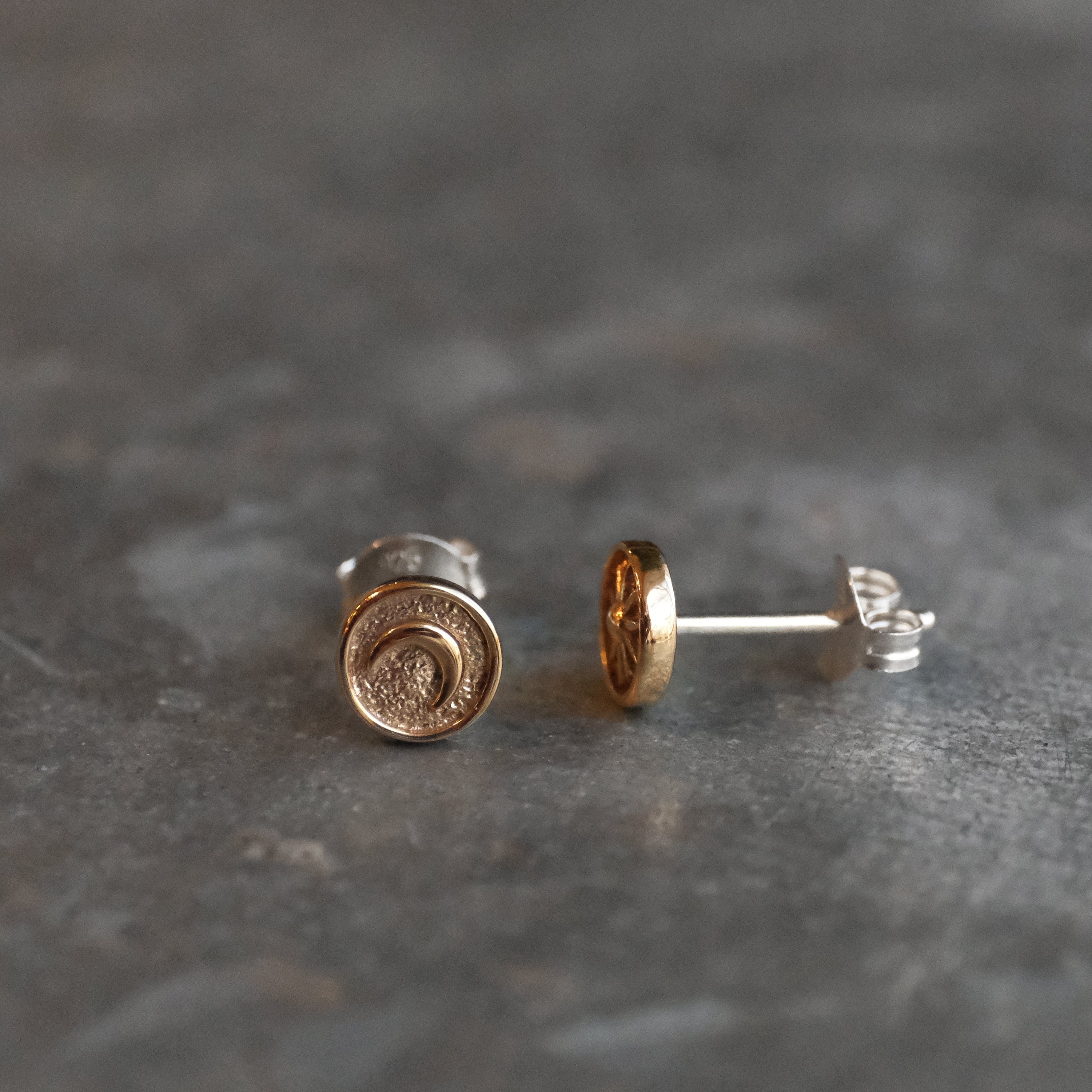 Bronze + Sterling Moon and Sun Studs