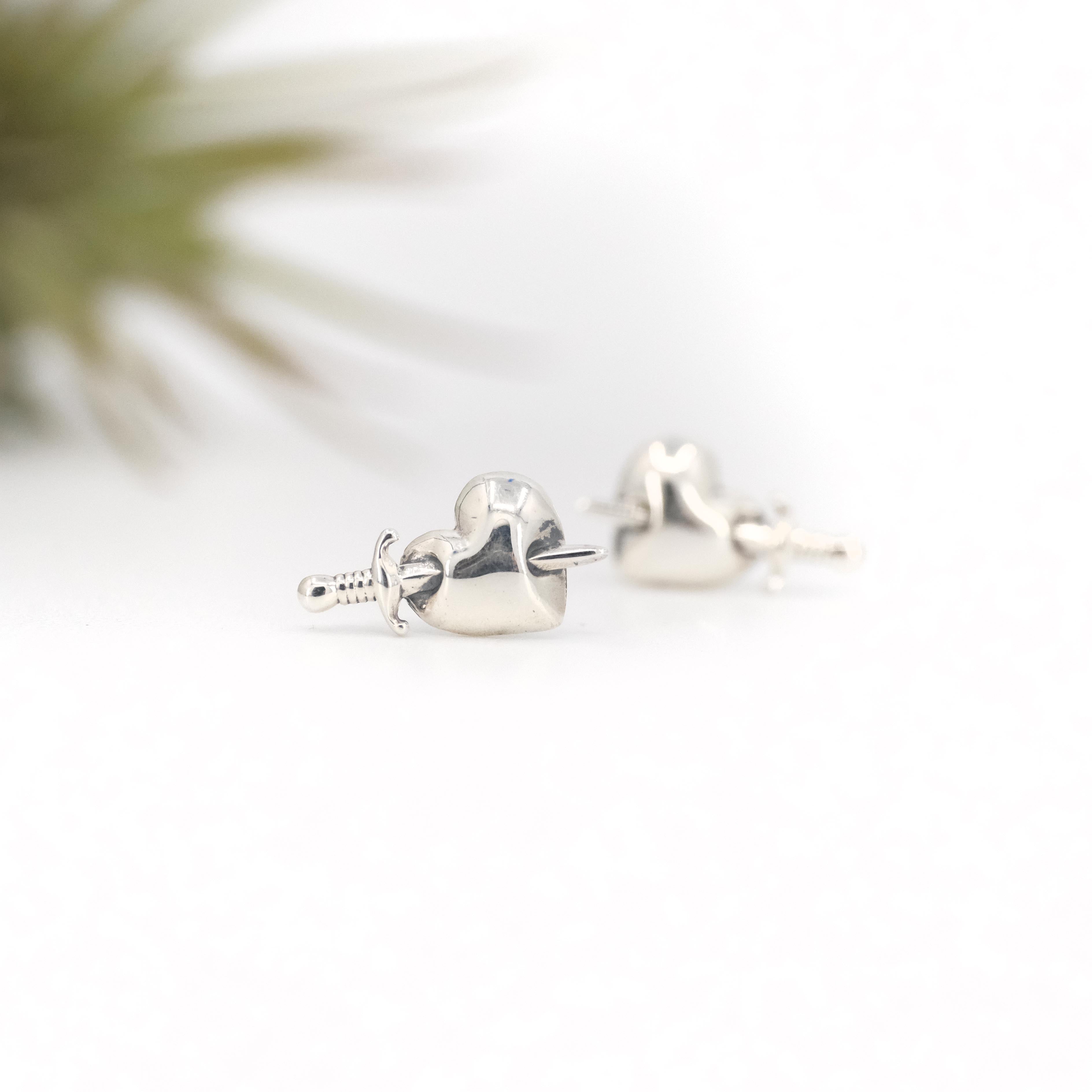 Heart Breaker Sterling Studs