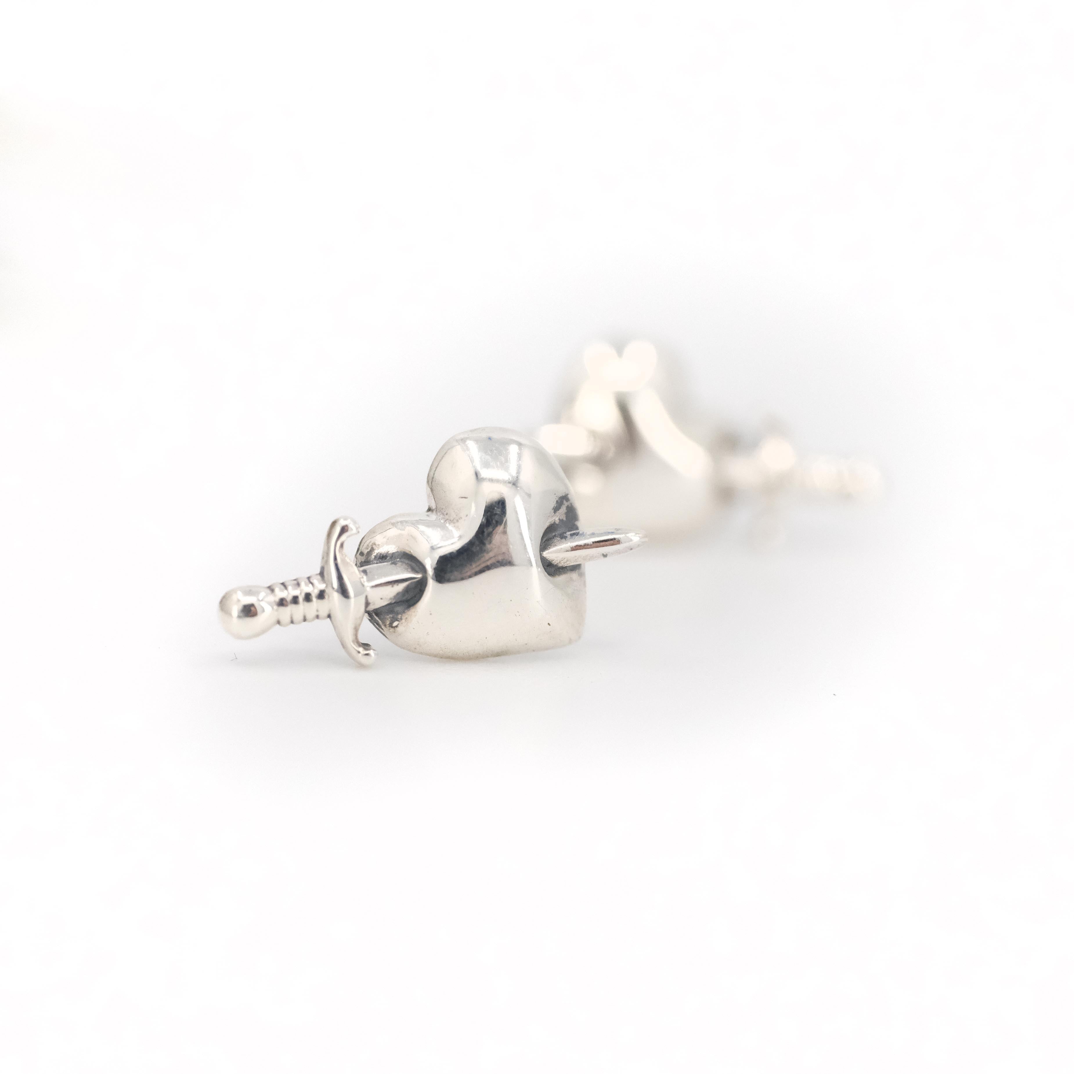 Heart Breaker Sterling Studs