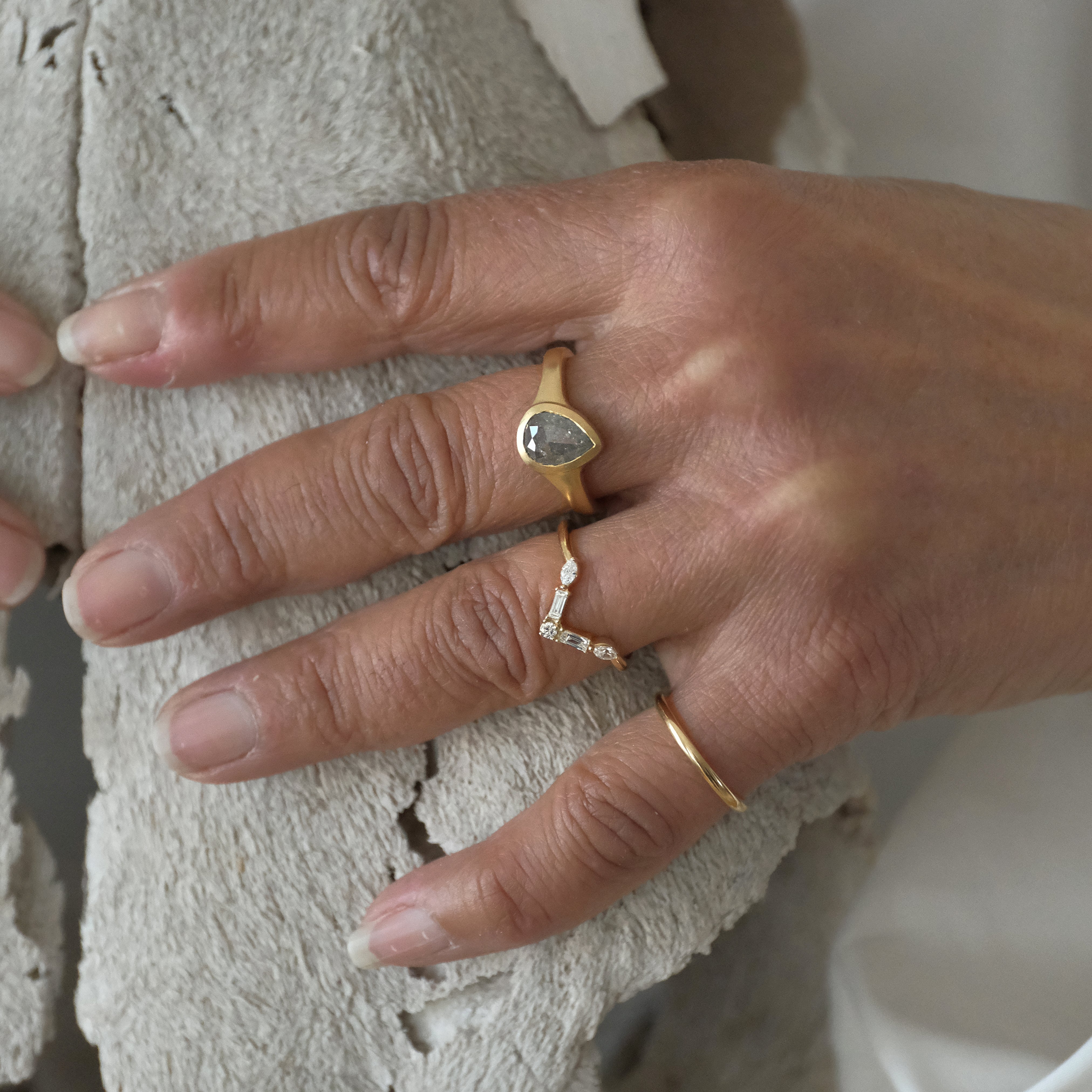 14k + Natural Diamond Valor Ring