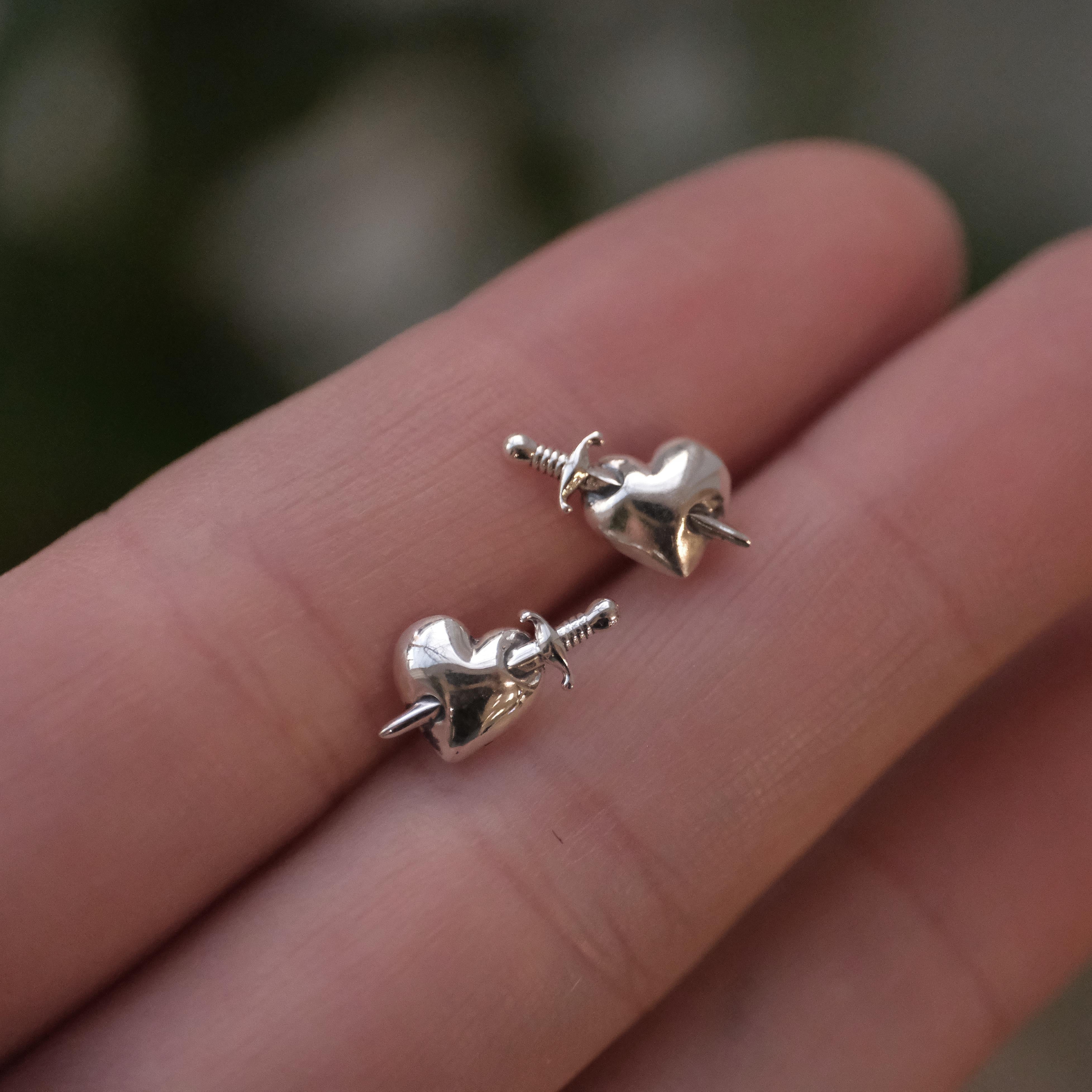 Heart Breaker Sterling Studs