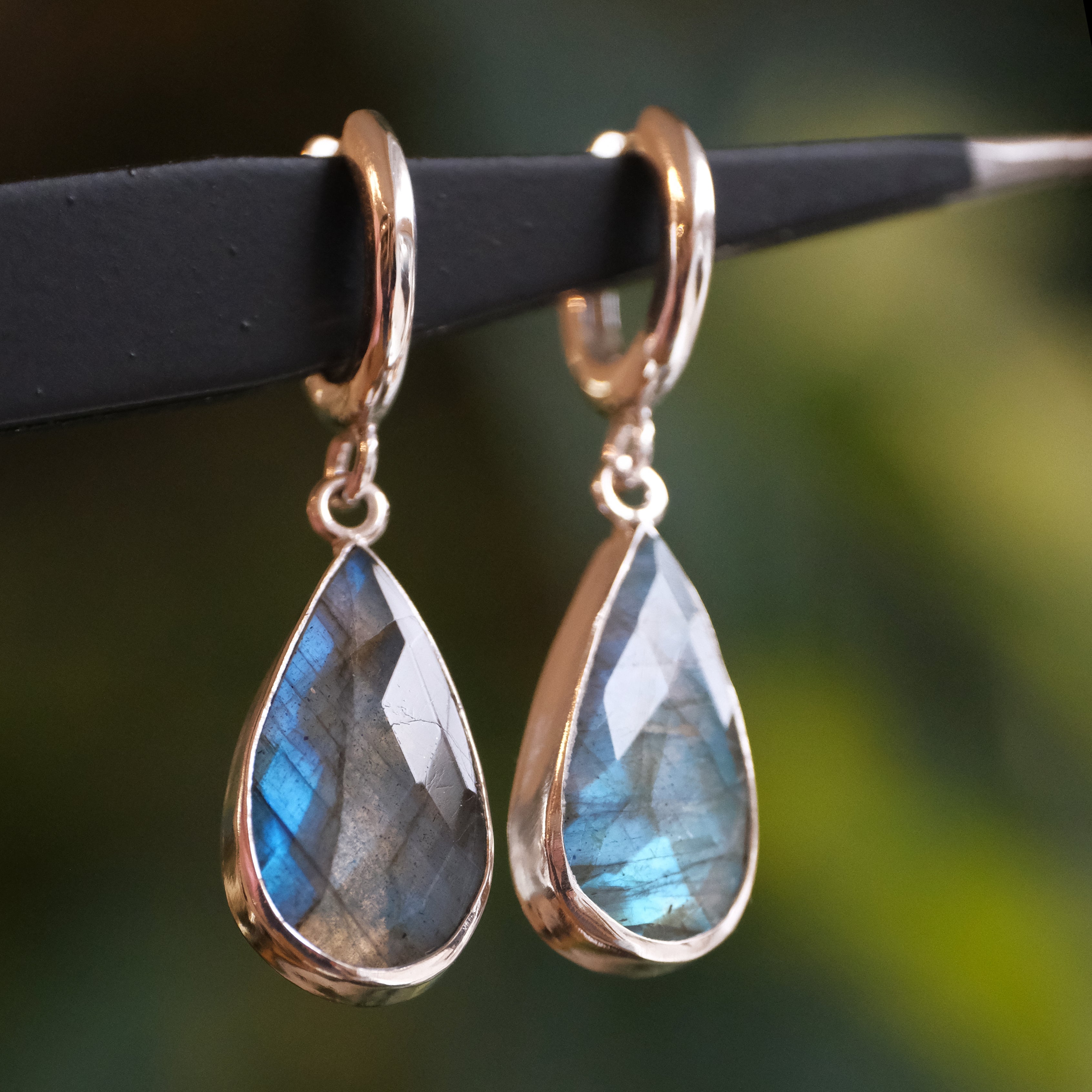 Labradorite Light Hugger Earrings - One of a Kind