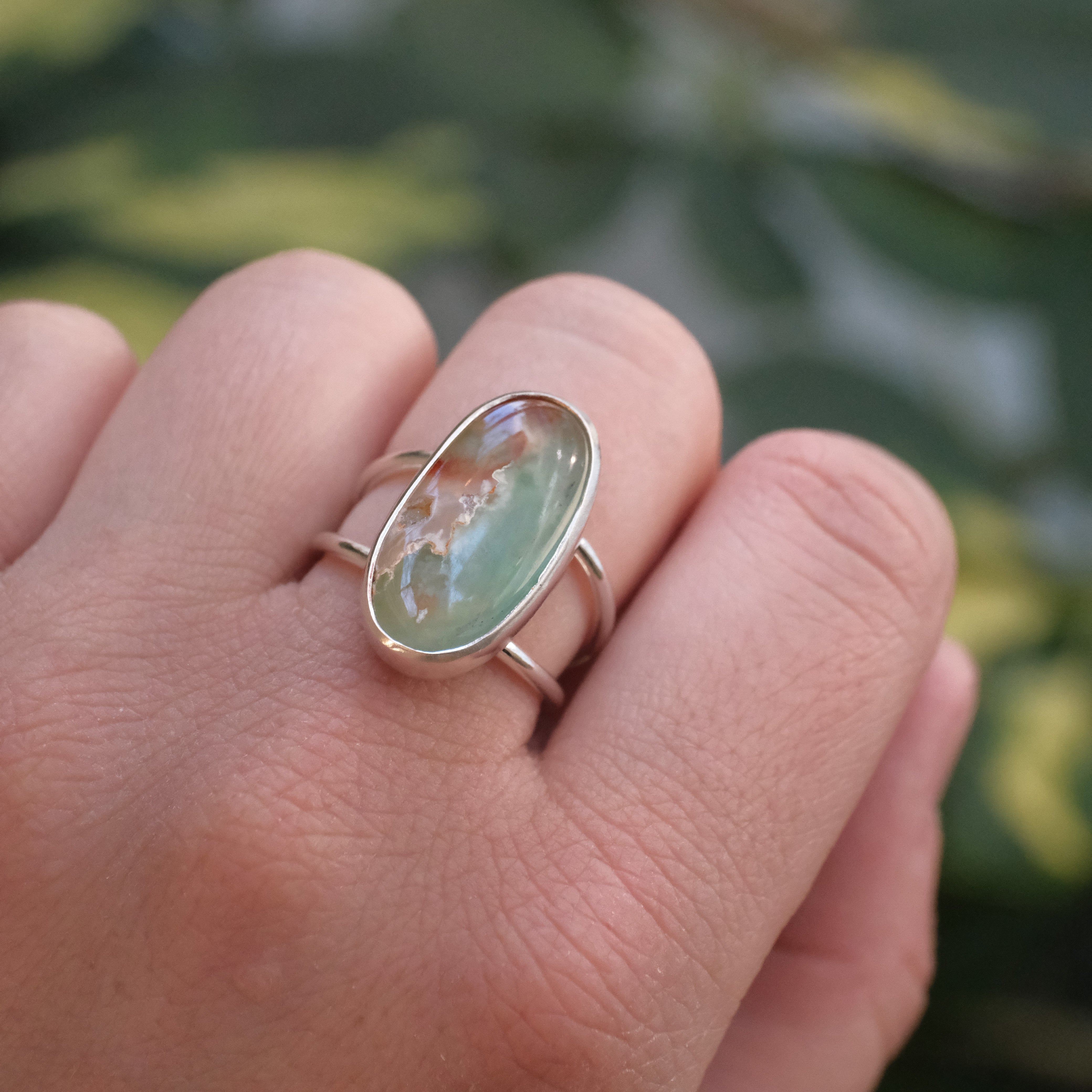 Waverider Aqua Chalcedony Ring (Size 6.5) - One of a Kind