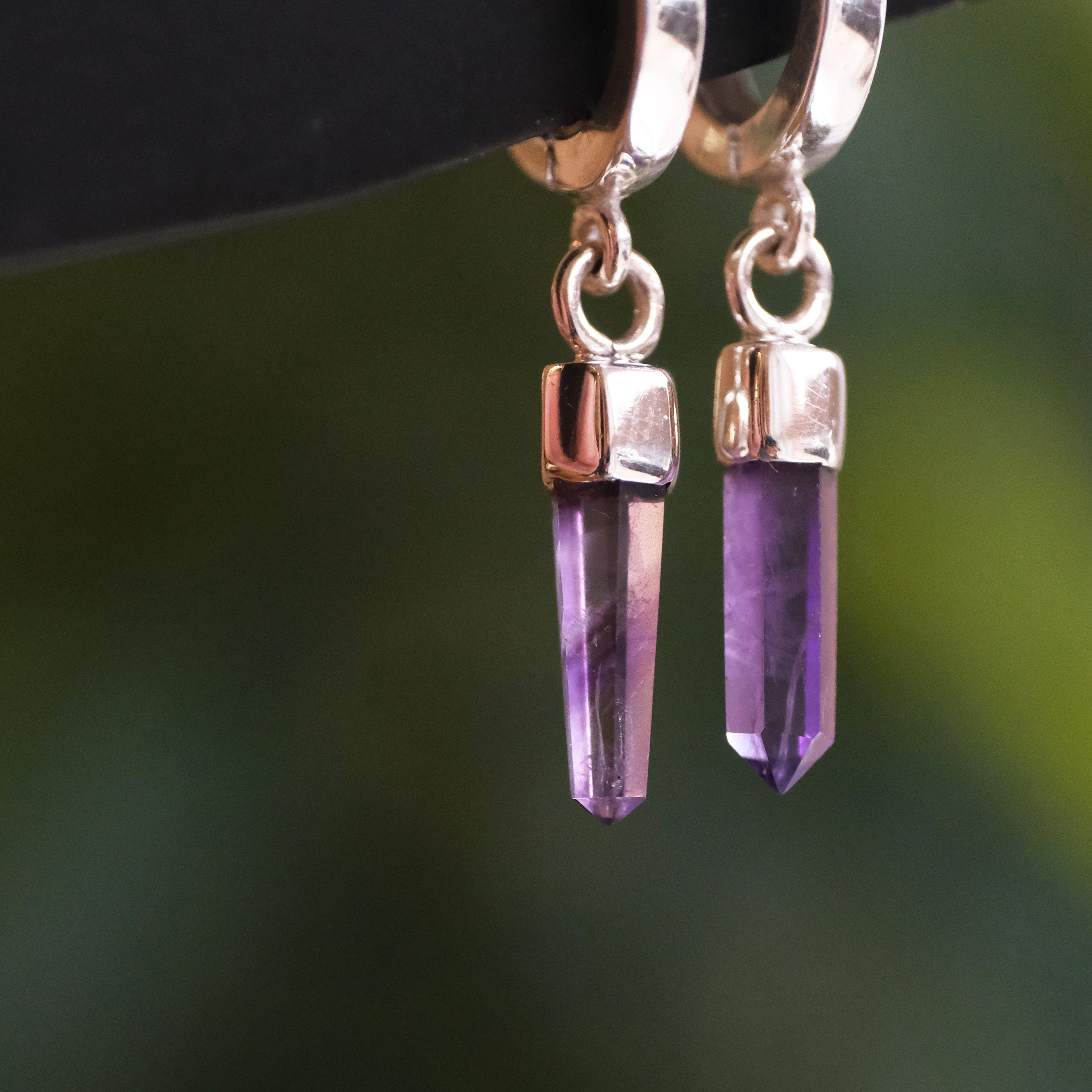 Amethyst Spire Hugger Earrings - One of a Kind
