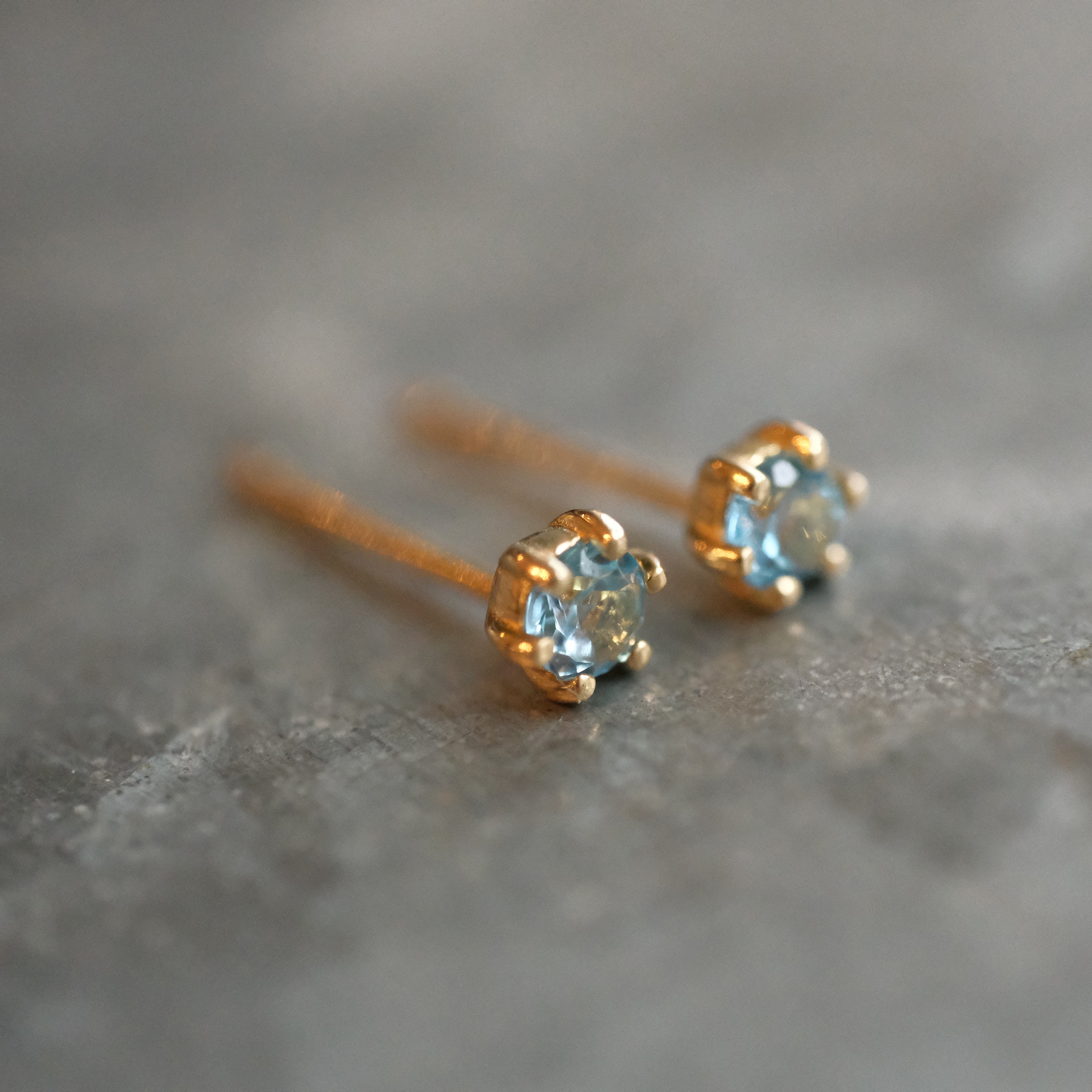 14k + Topaz Teeny Studs