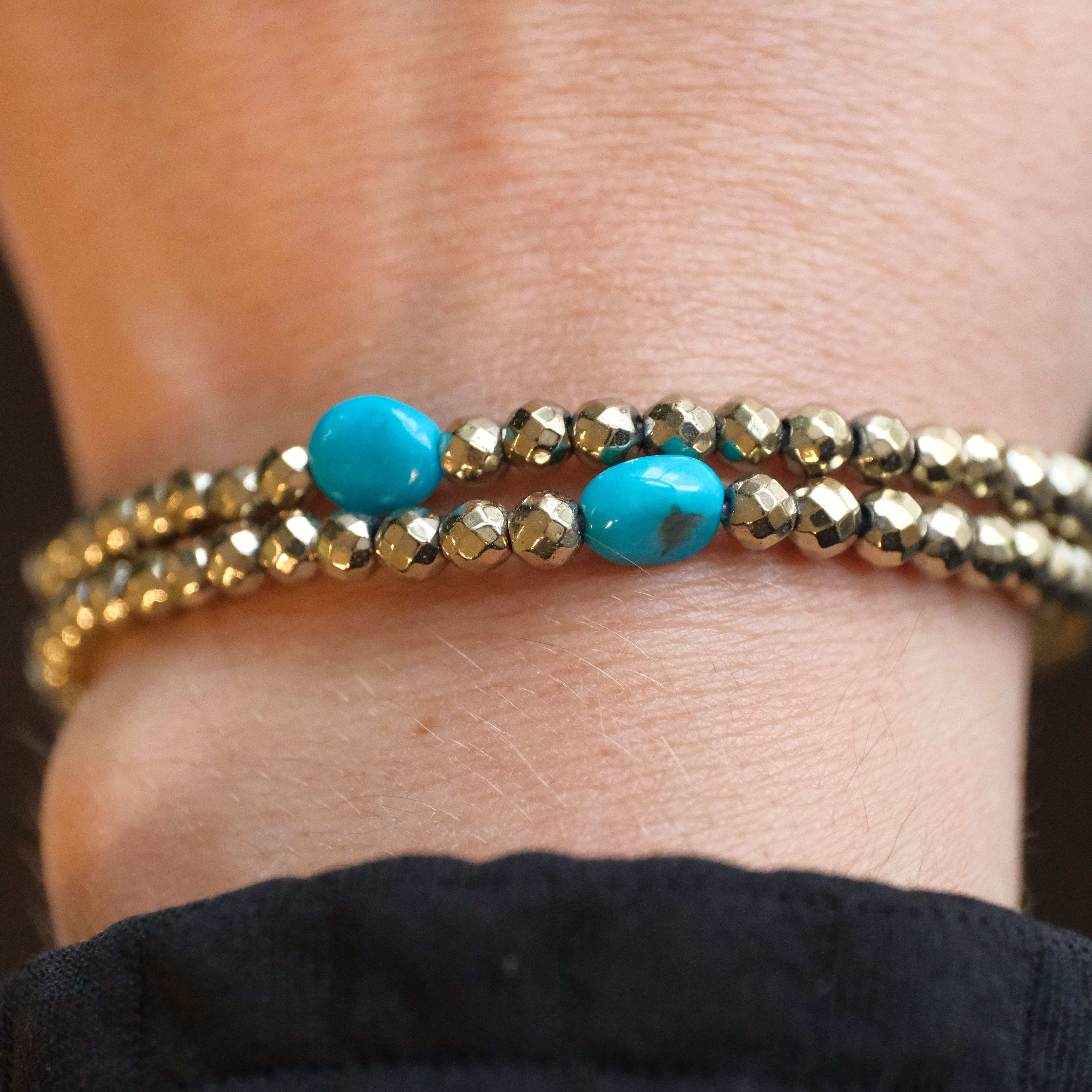 Dez Pyrite + Turquoise Bracelet