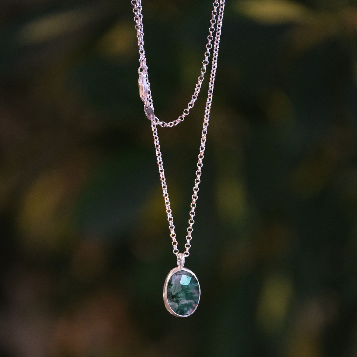 Moss Agate Solo Necklace - One of a Kind