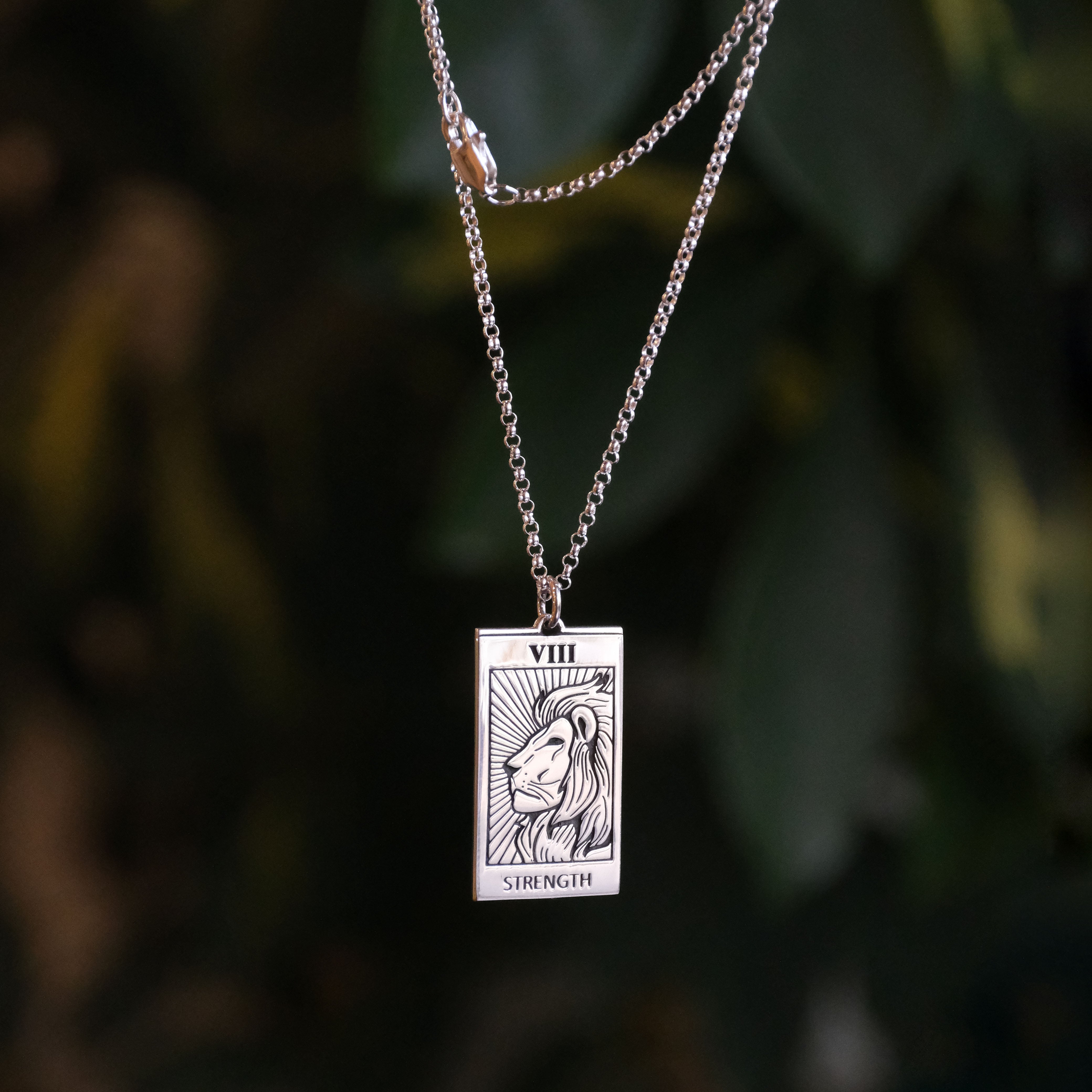 Strength Sterling Tarot Necklace
