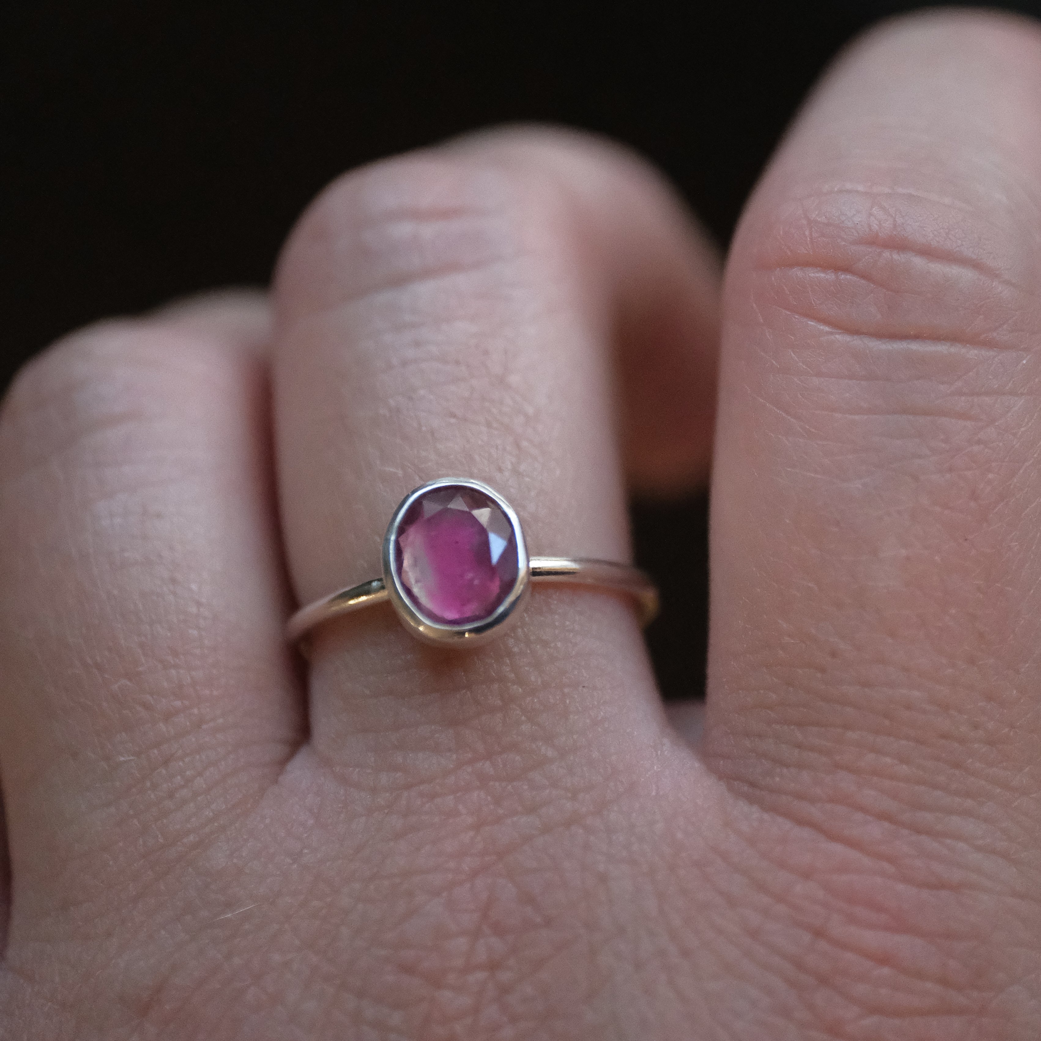 Pink Tourmaline Chiquito Ring (Size 8) - One of a Kind
