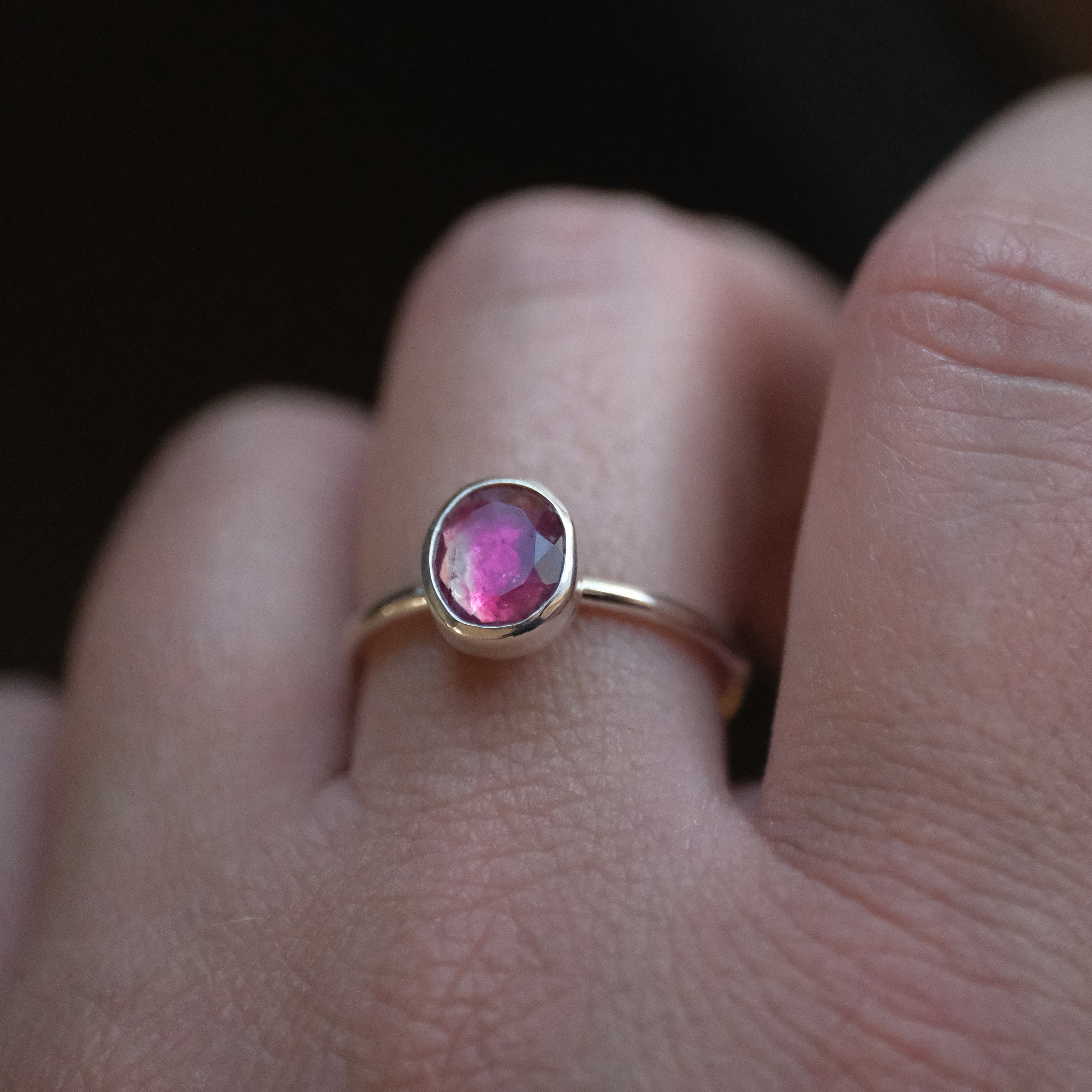 Pink Tourmaline Chiquito Ring (Size 8) - One of a Kind
