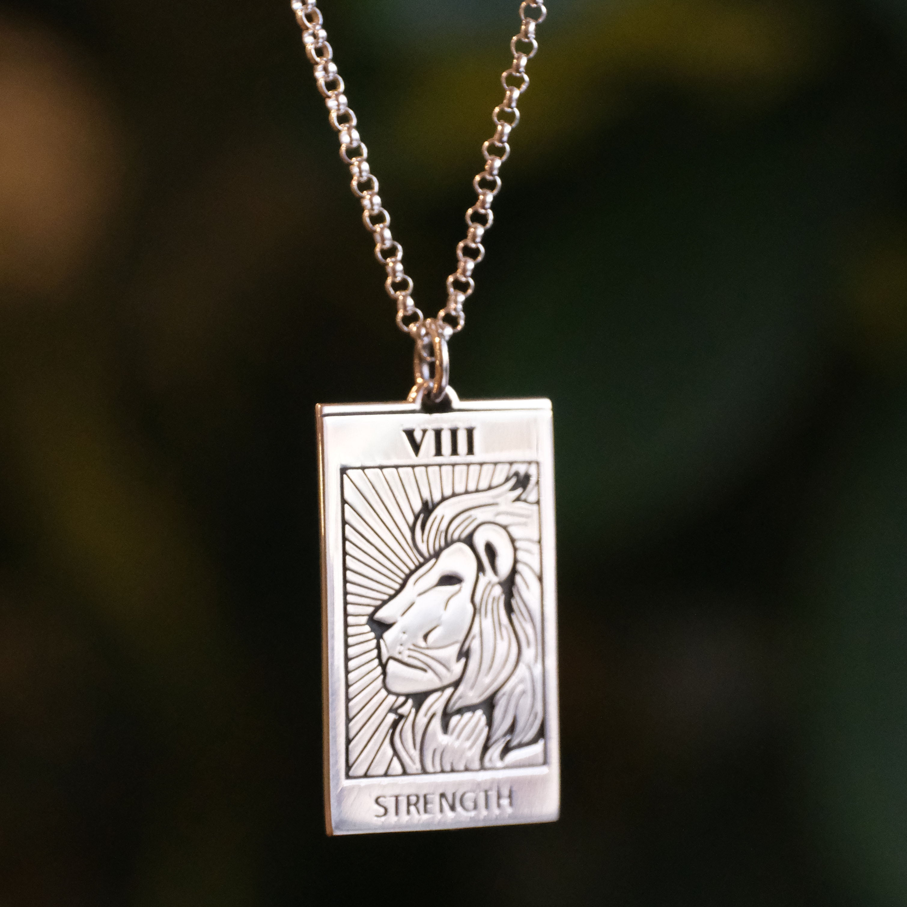 Strength Sterling Tarot Necklace