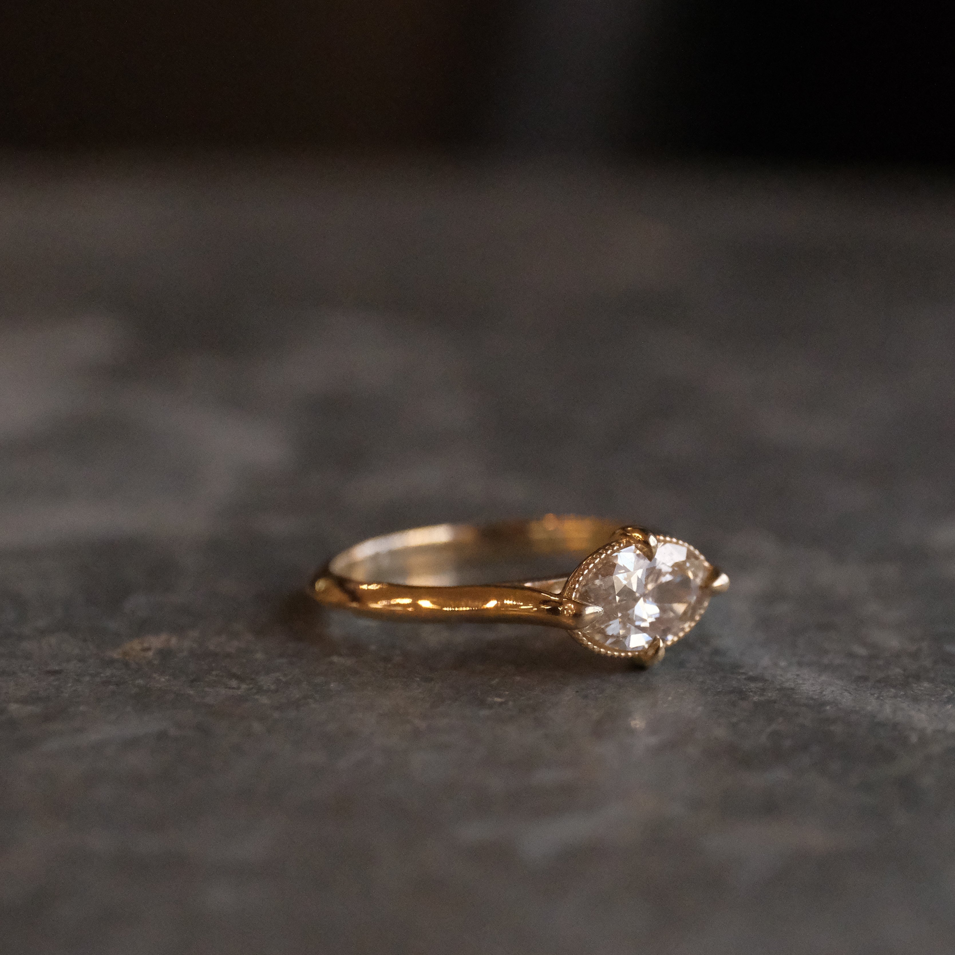 14k + Natural Diamond Avignon Ring