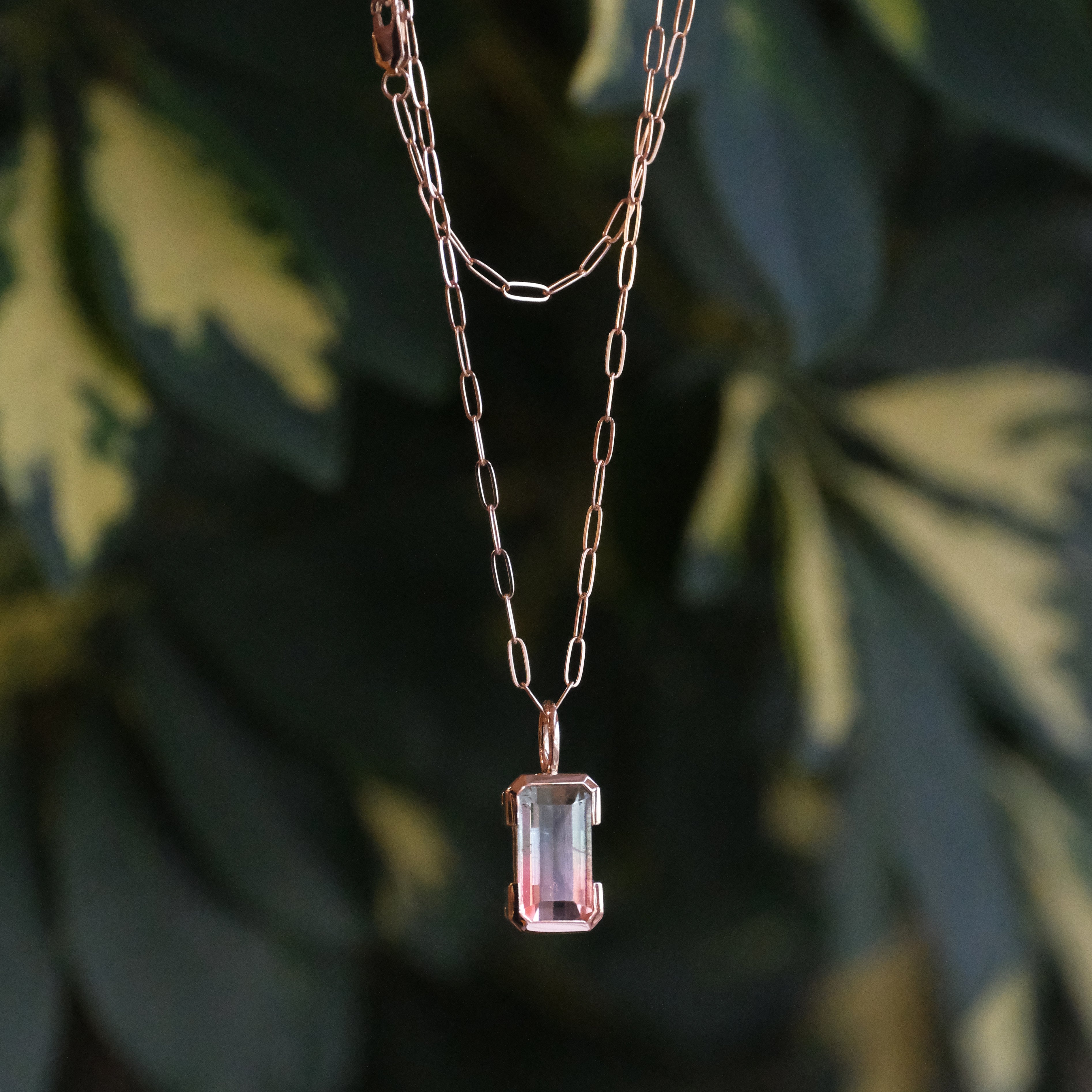 14k + Tourmaline Sherbert Necklace - One of a Kind