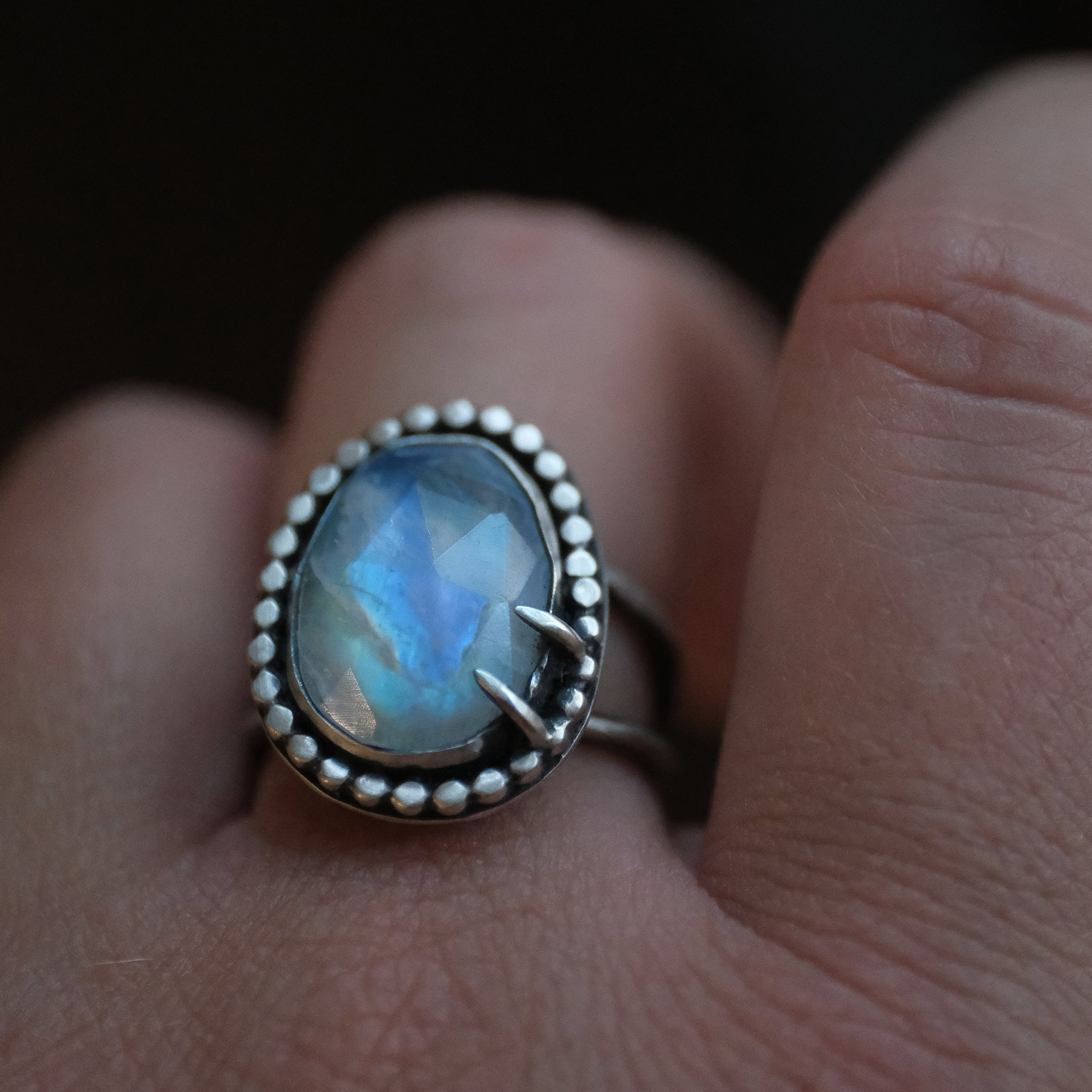 Moonstone + Sterling Talona Ring (Size 6.5) - One of a Kind