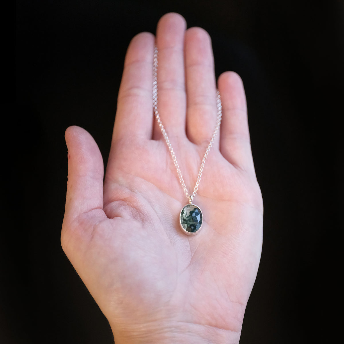 Moss Agate Solo Necklace - One of a Kind