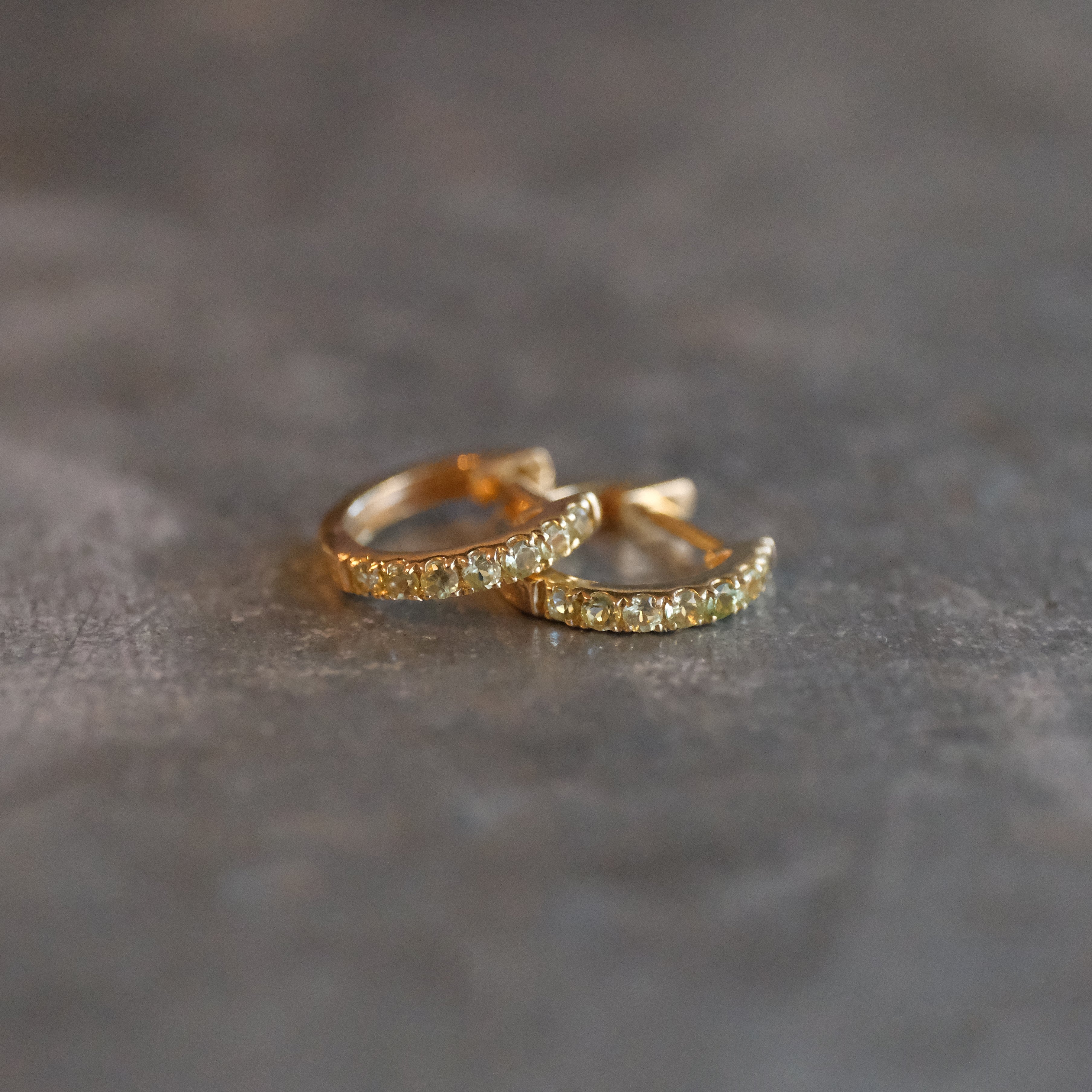 14k + Peridot Huggers