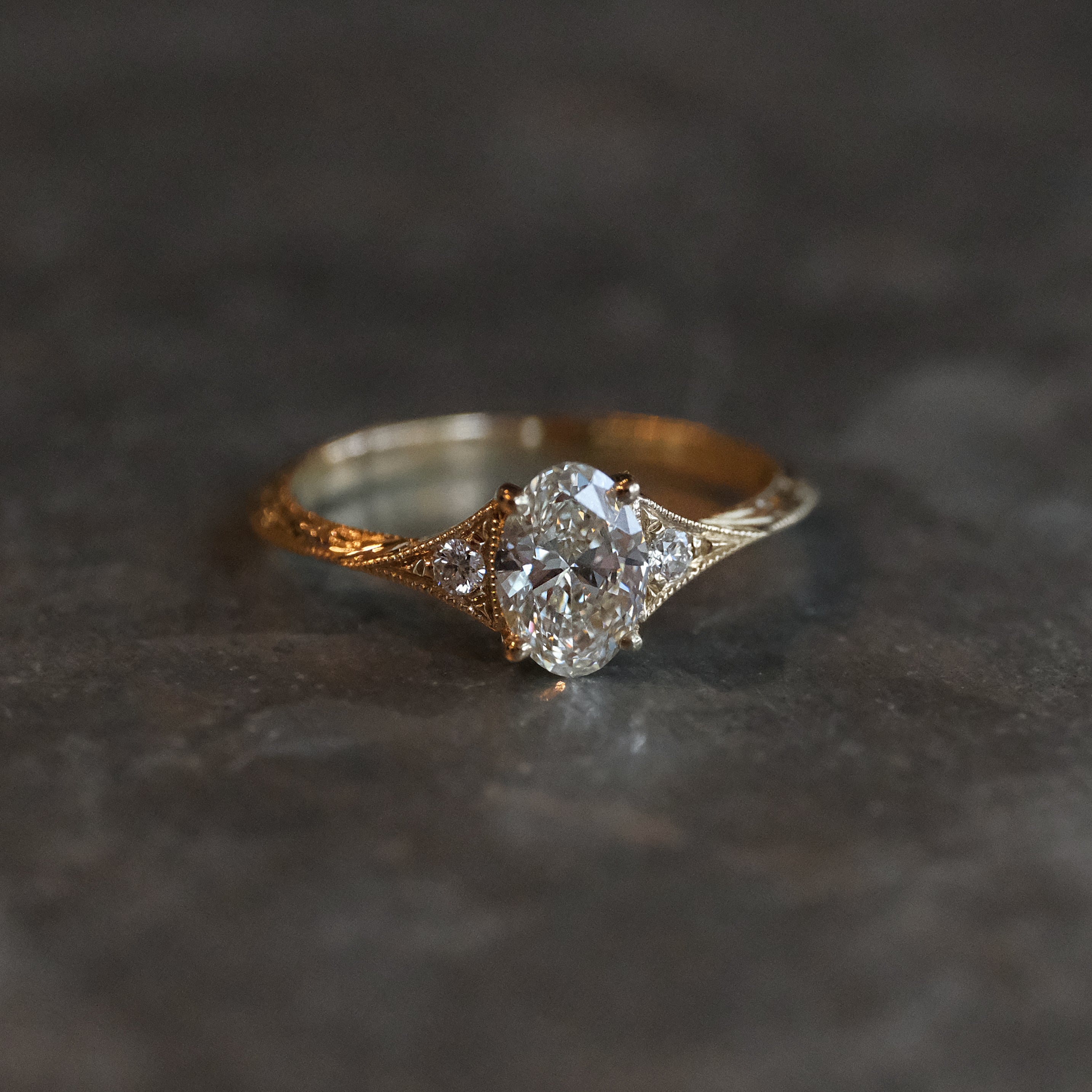 14k + Natural Diamond Florence Ring
