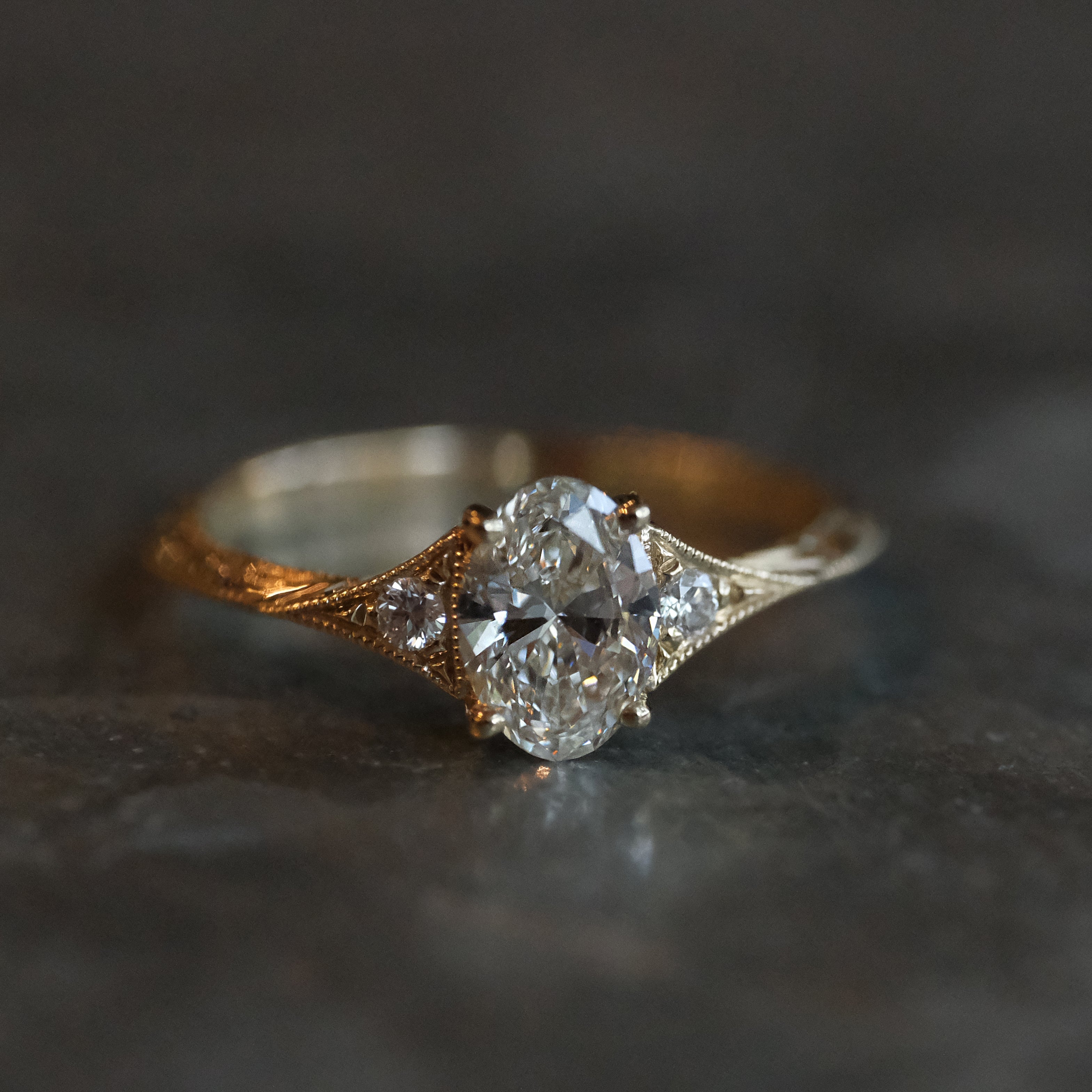 14k + Natural Diamond Florence Ring