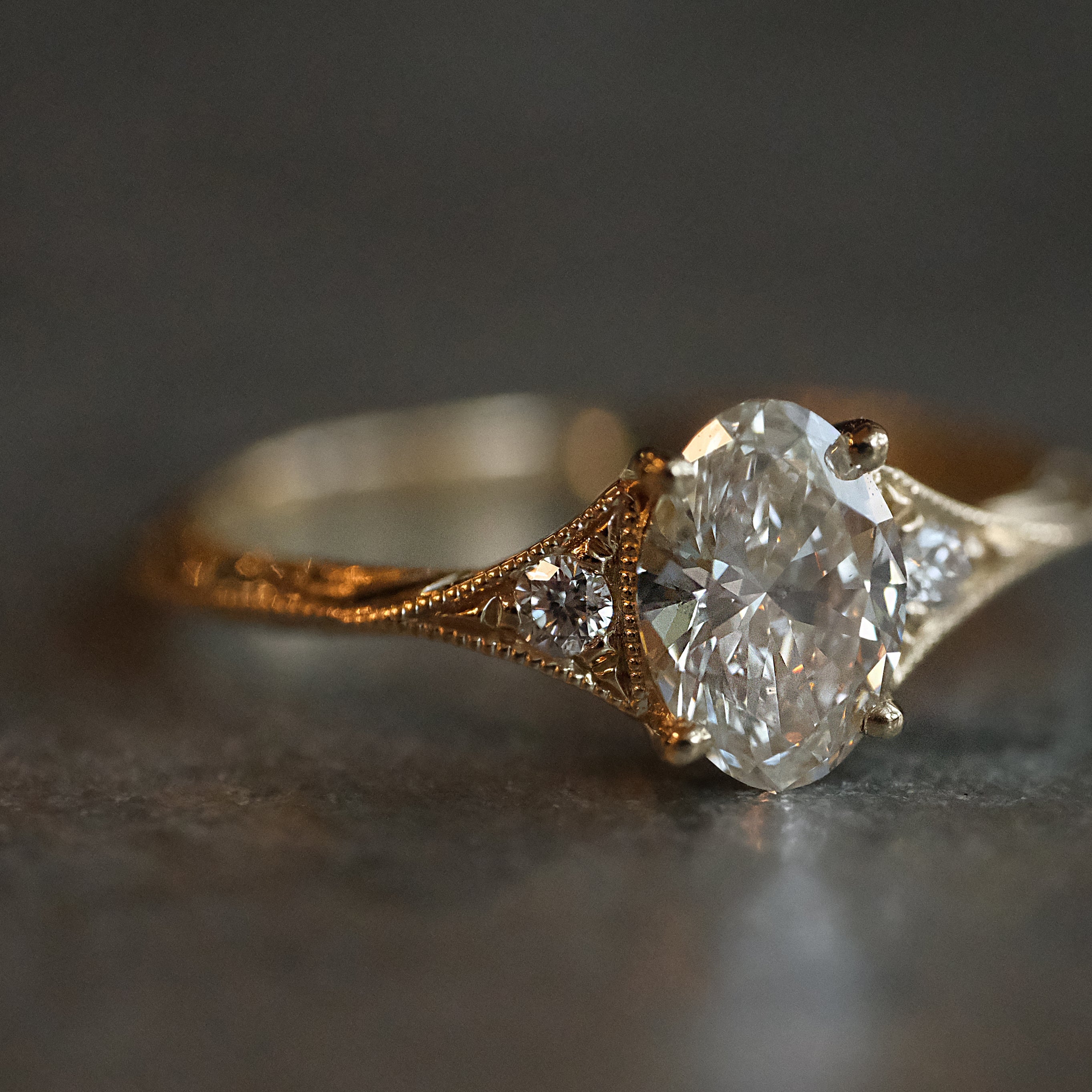 14k + Natural Diamond Florence Ring
