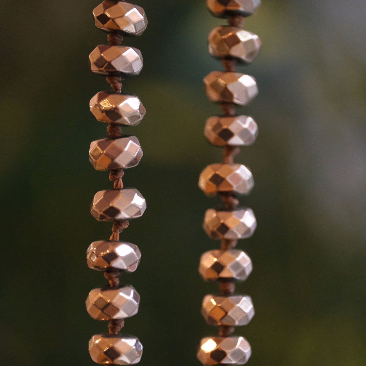 Knotted Pyrite + Sterling Dagger Necklace