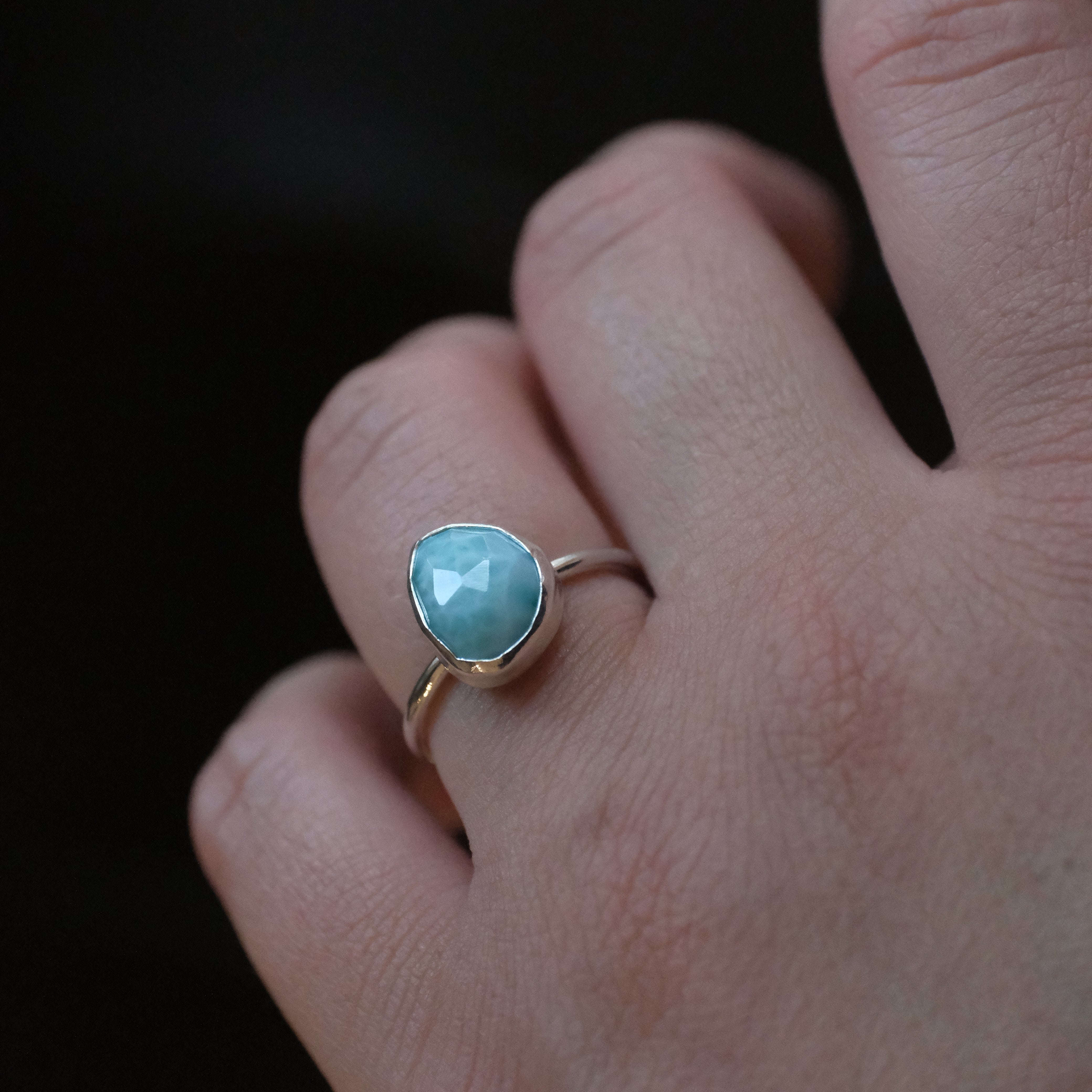 Larimar Chiquito Ring (Size 6) - One of a Kind