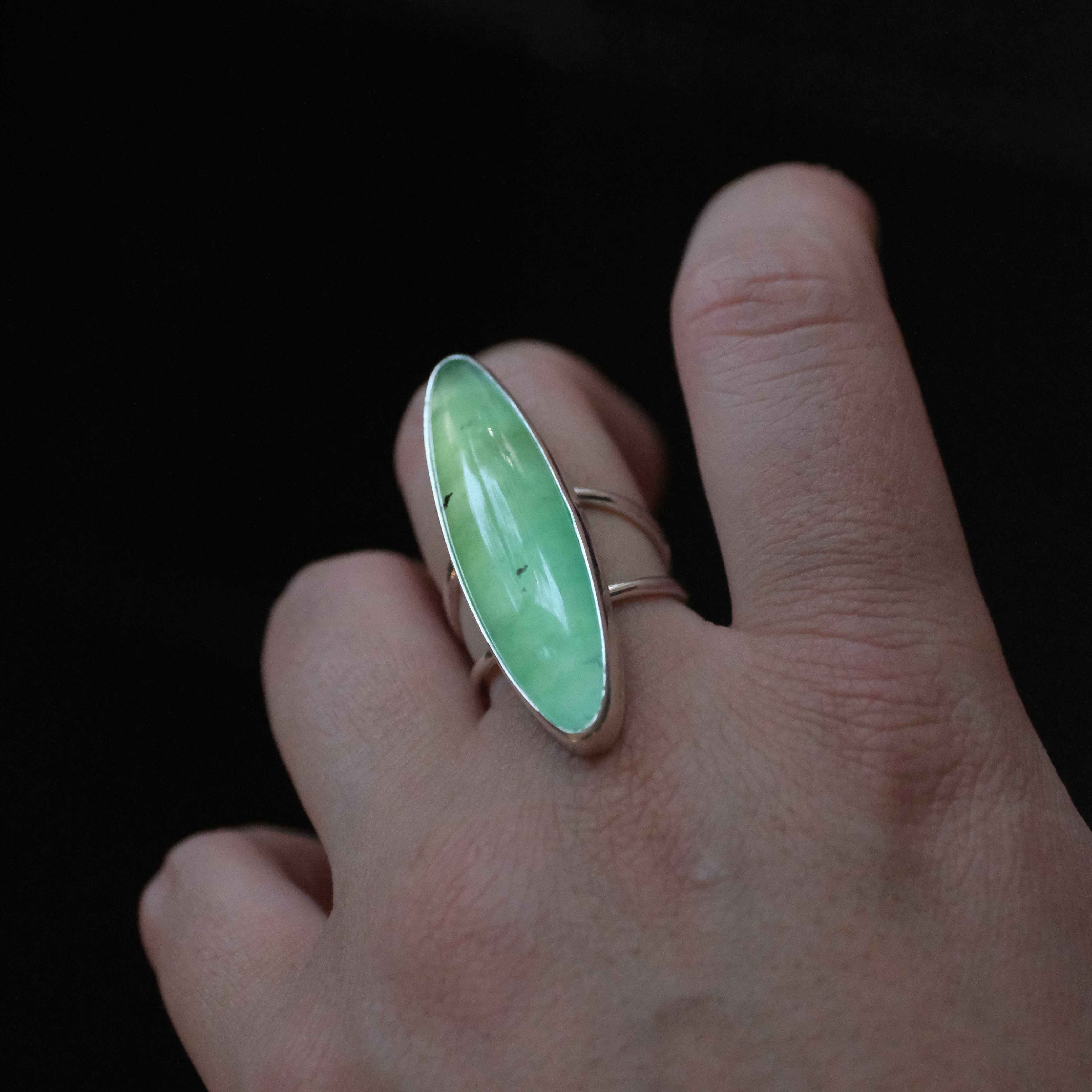 Minty Chalcedony Shikara Ring (Size 7) - One of a Kind