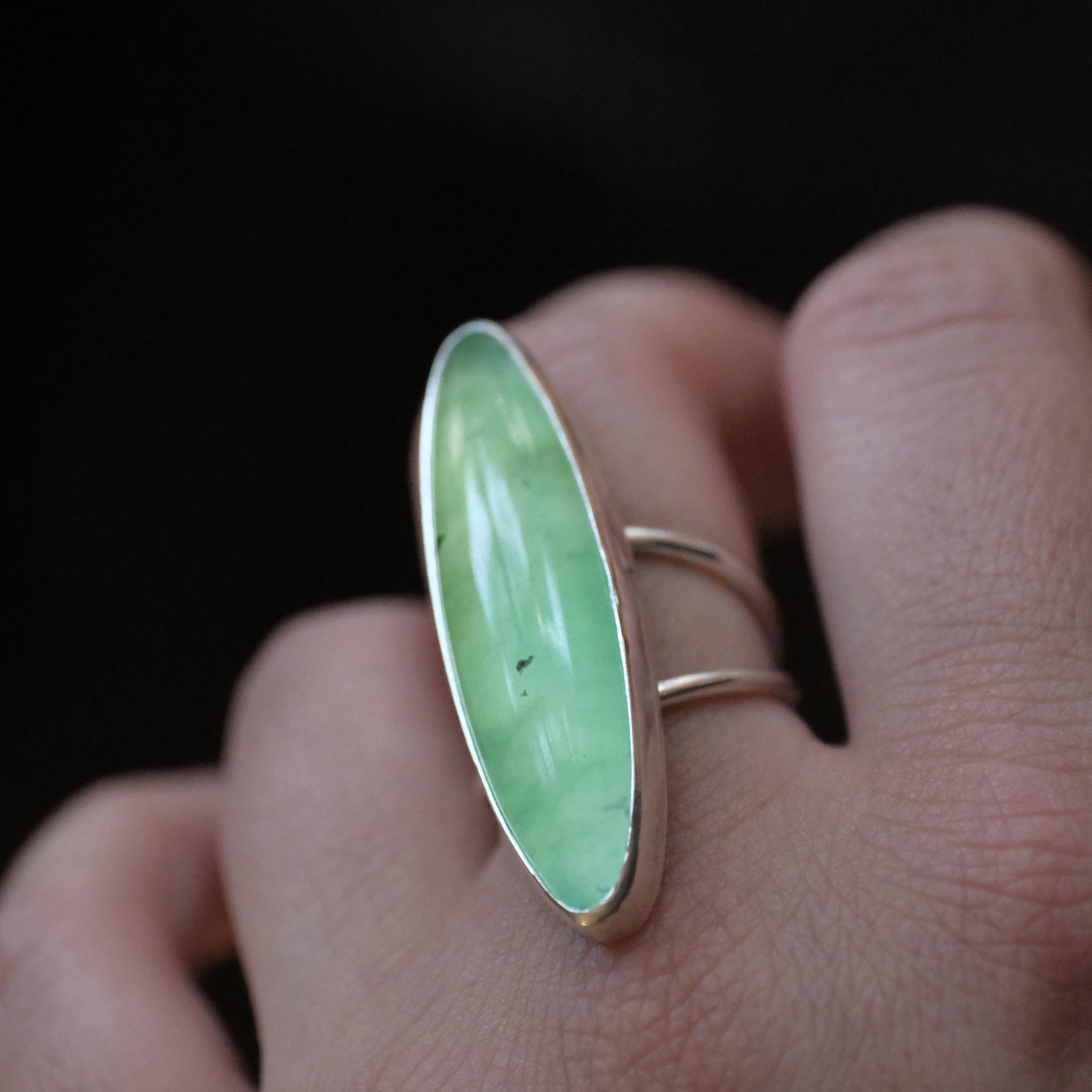 Minty Chalcedony Shikara Ring (Size 7) - One of a Kind