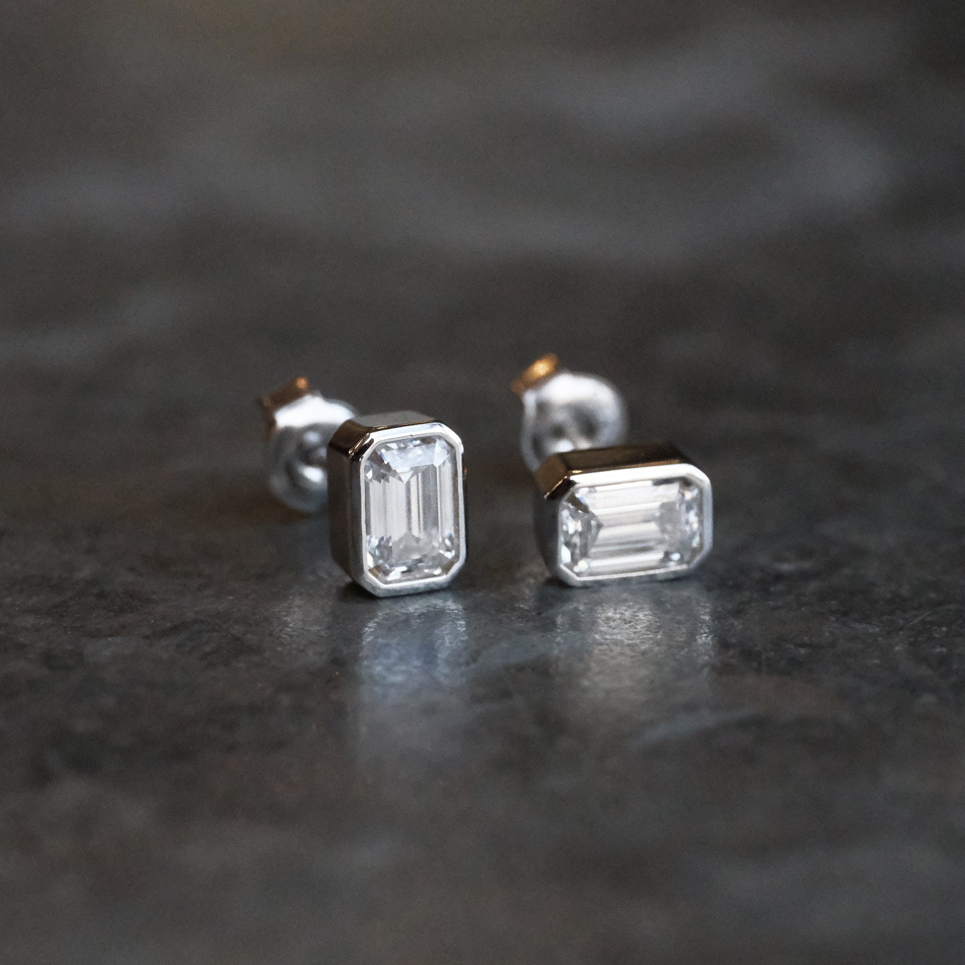 Sterling + Moissanite Wythe Studs