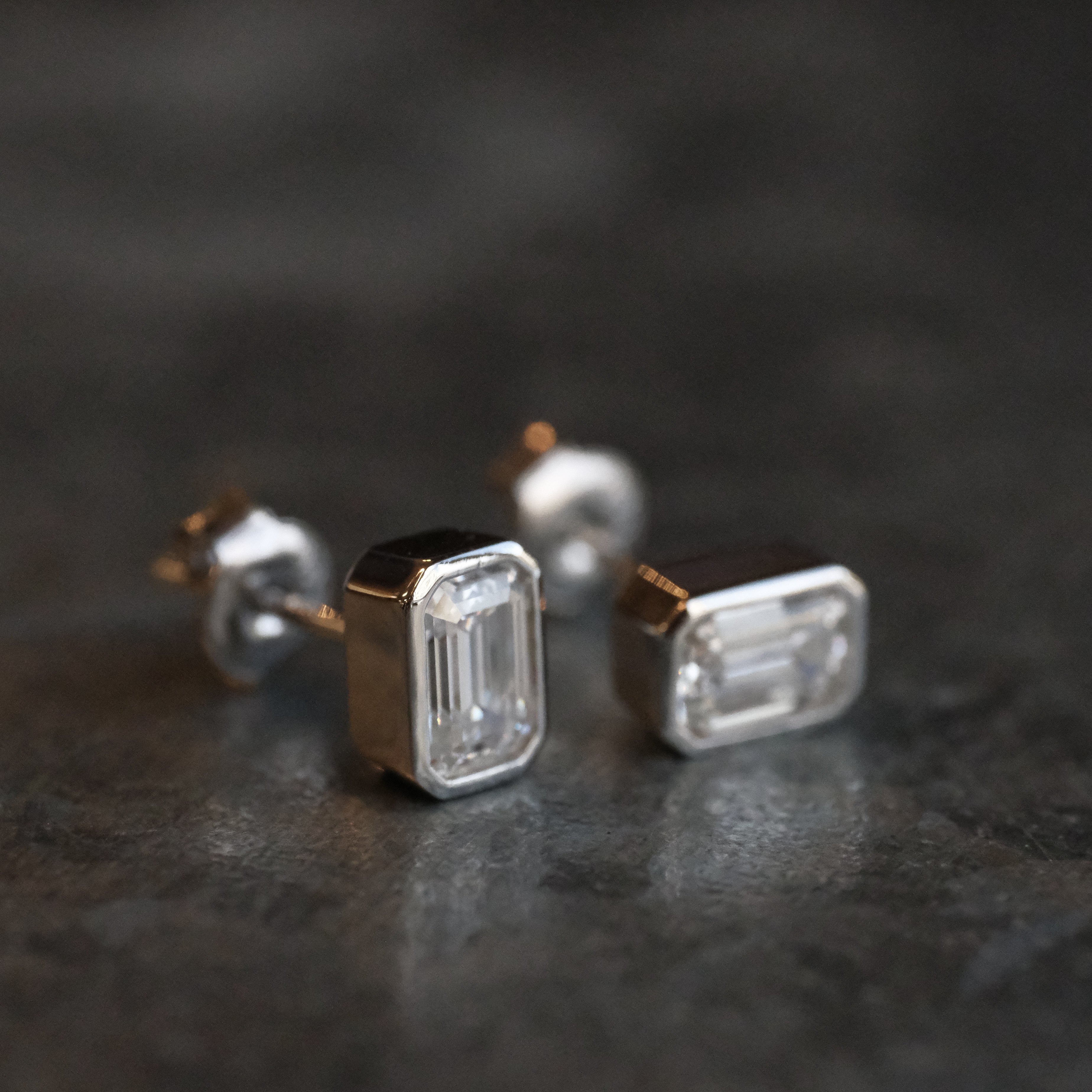 Sterling + Moissanite Wythe Studs