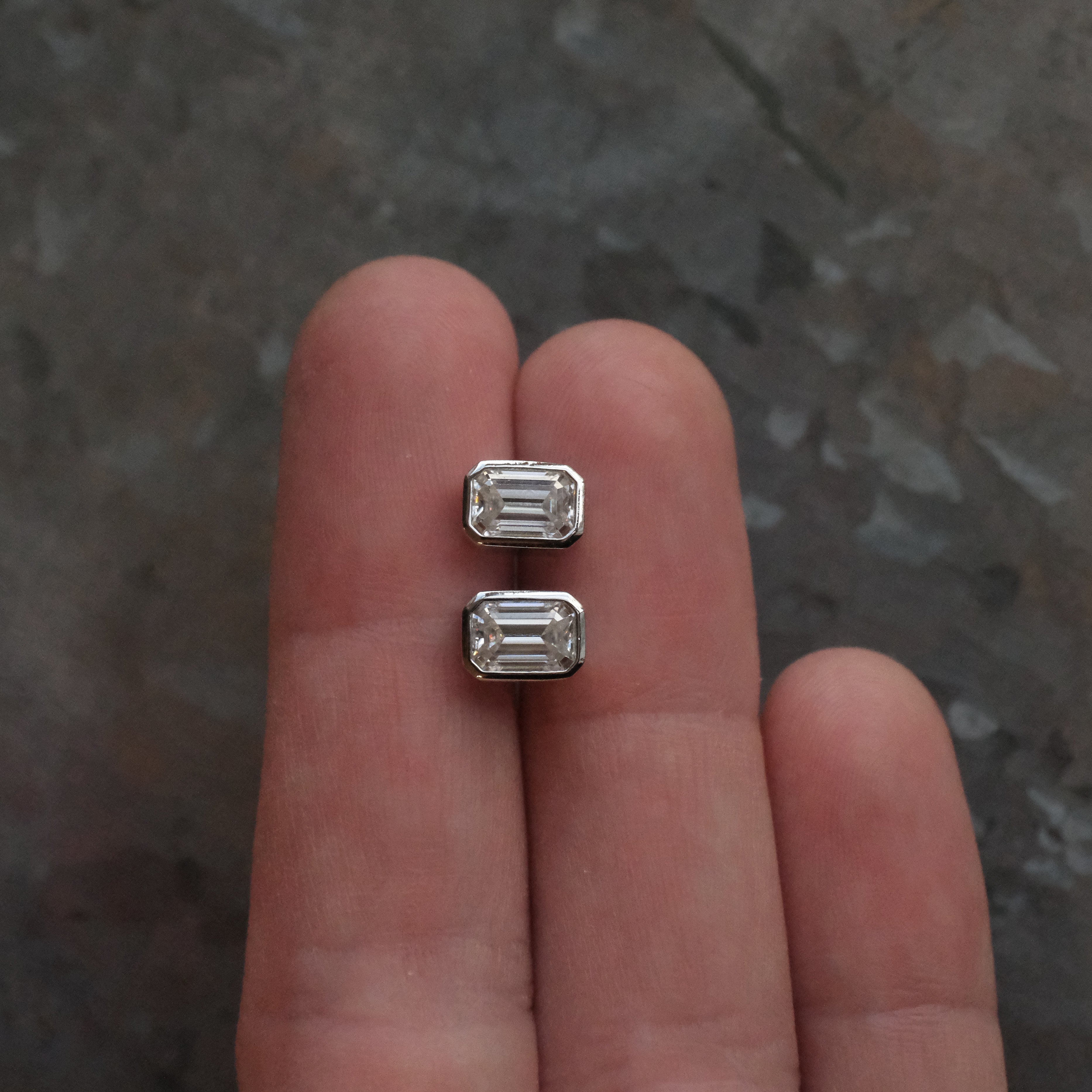 Sterling + Moissanite Wythe Studs