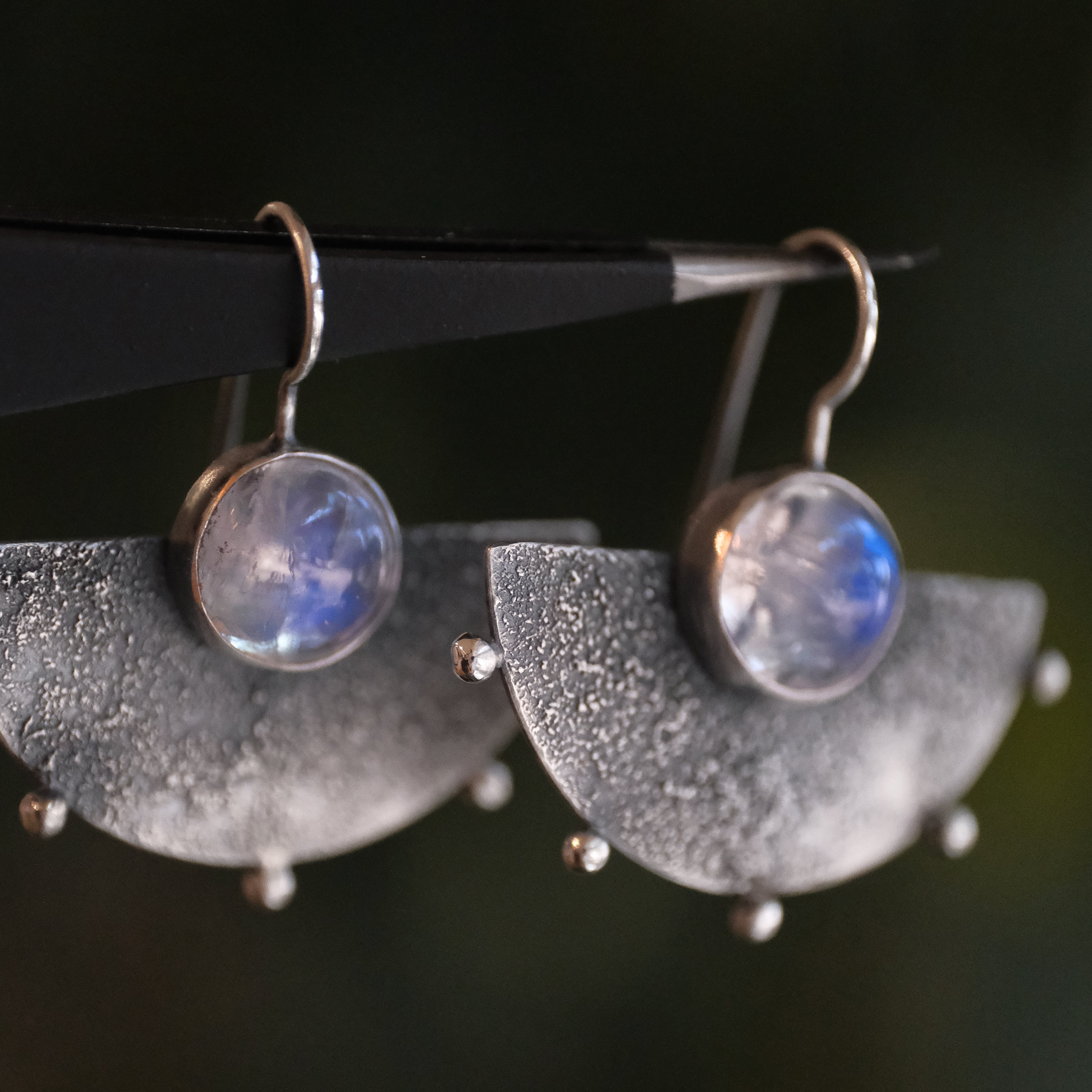 Sterling + Moonstone Andes Earrings - One of a Kind