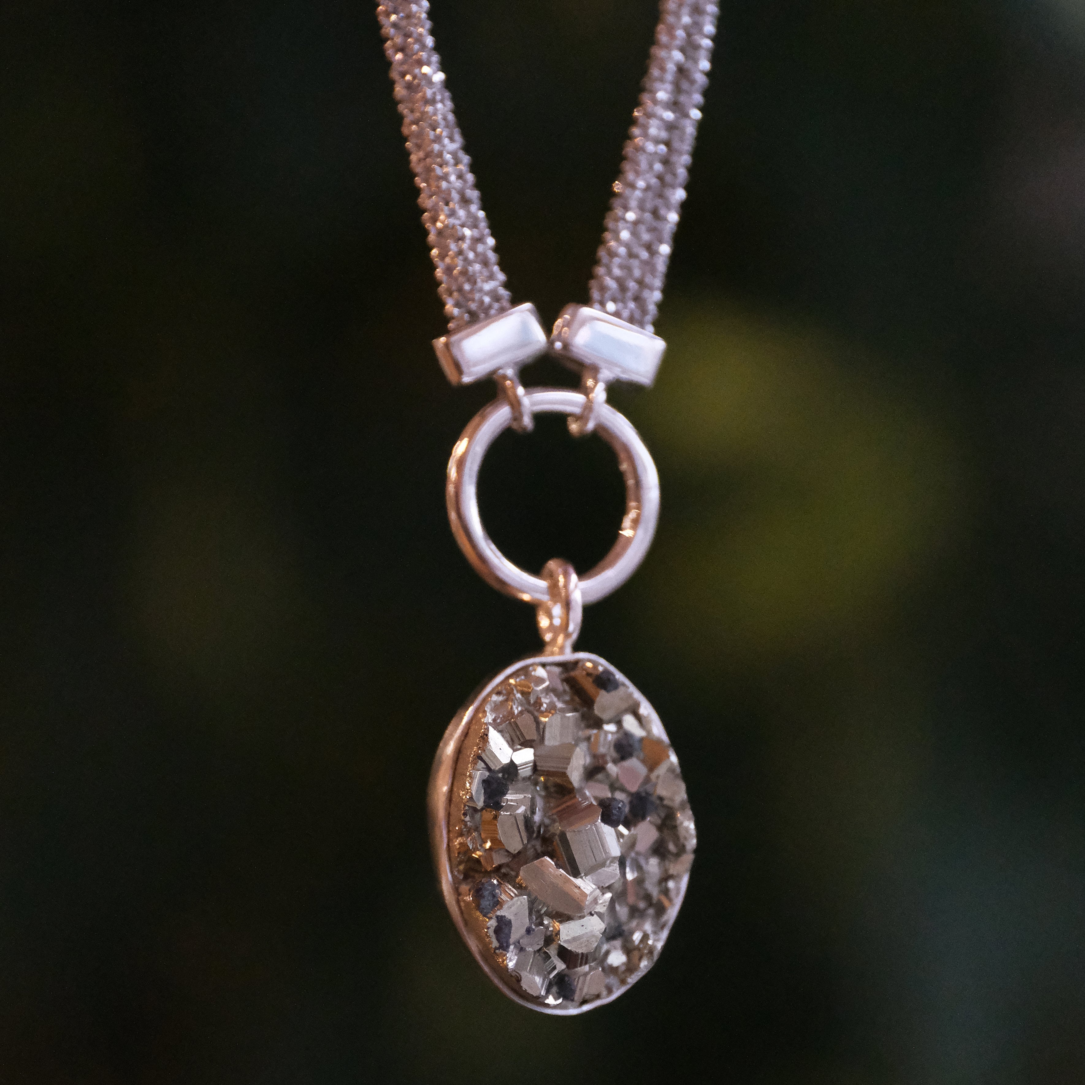 Pyrite + Sterling Malta Necklace - One of a Kind
