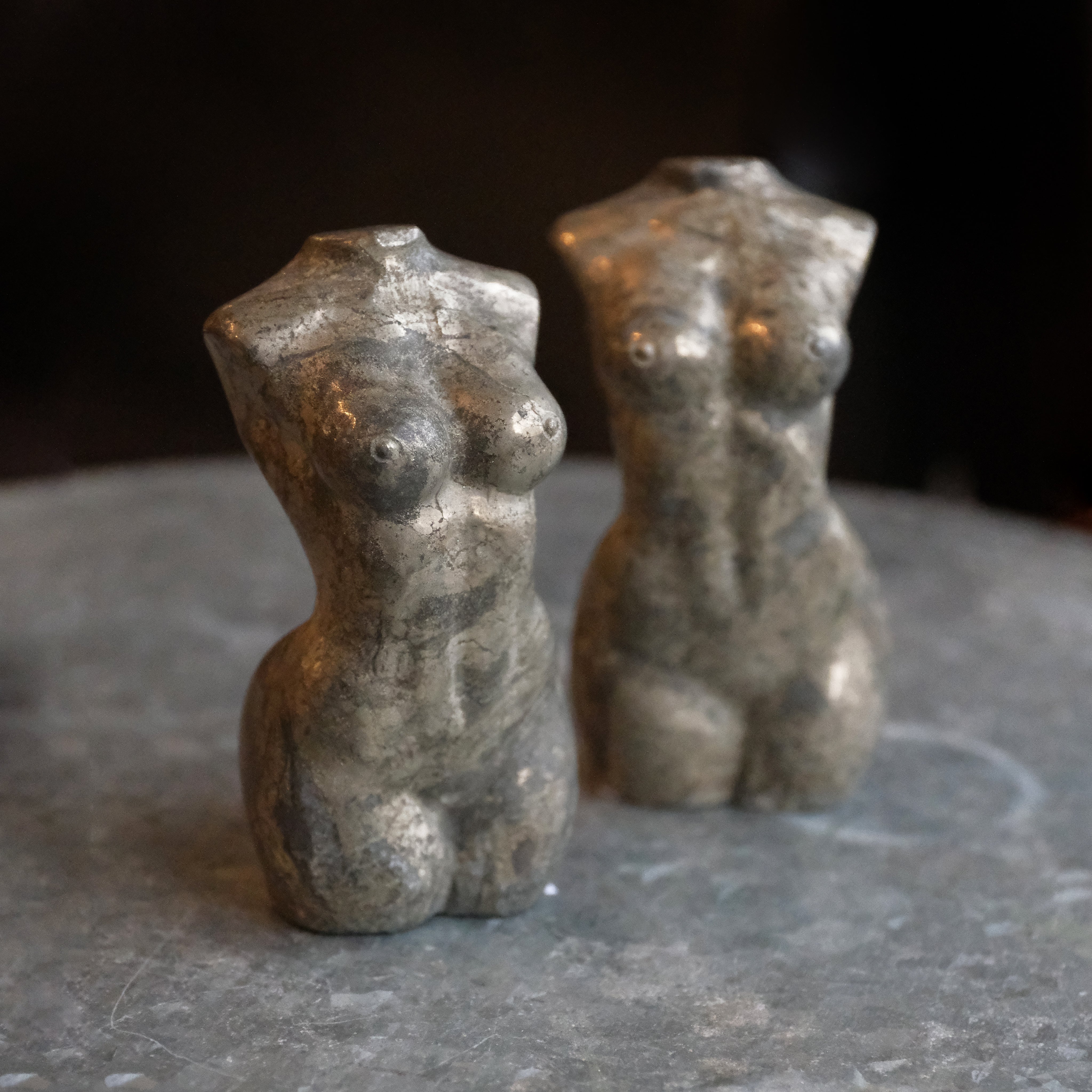 Hand Carved Pyrite Body