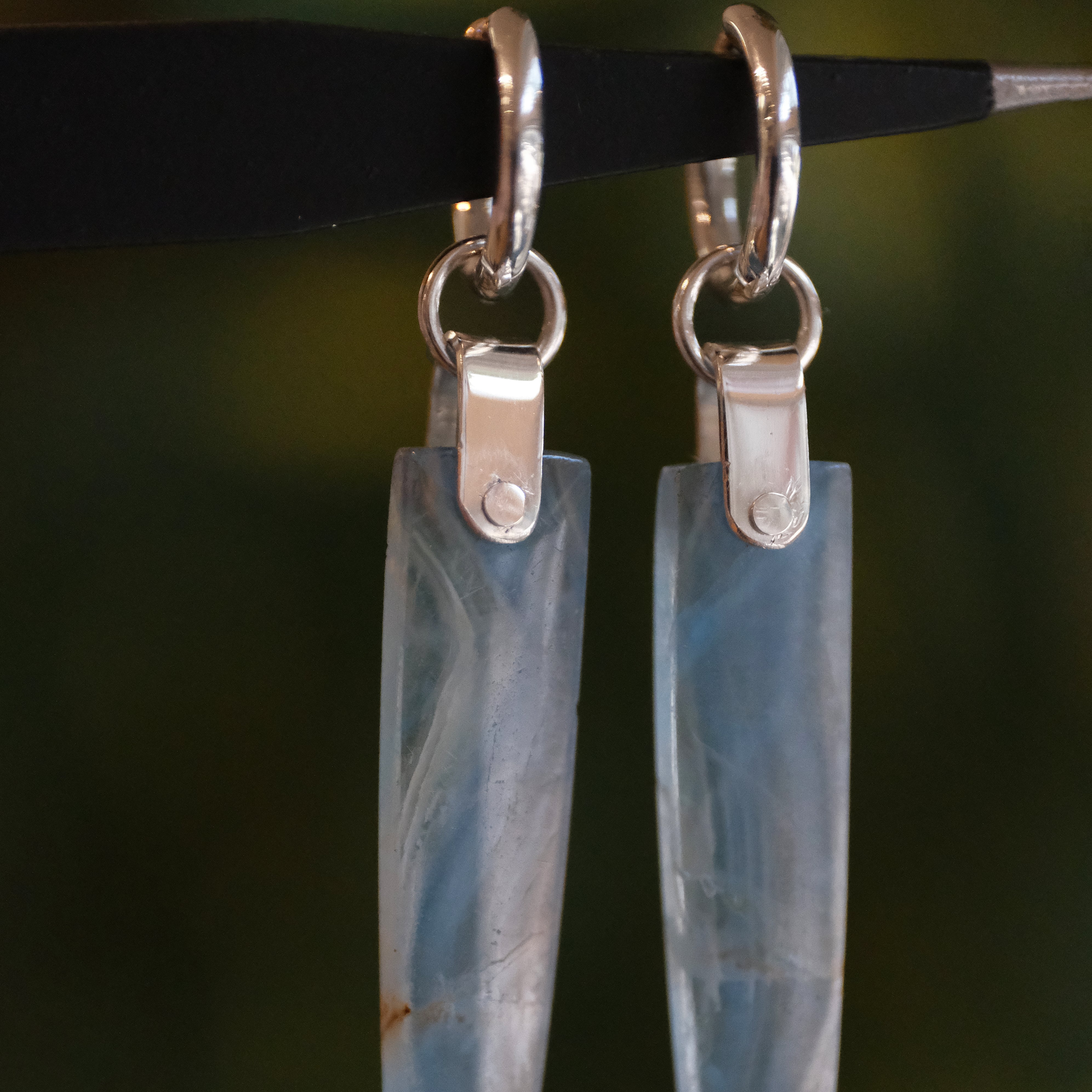 Blue Onyx Saddle Huggers - One of a Kind