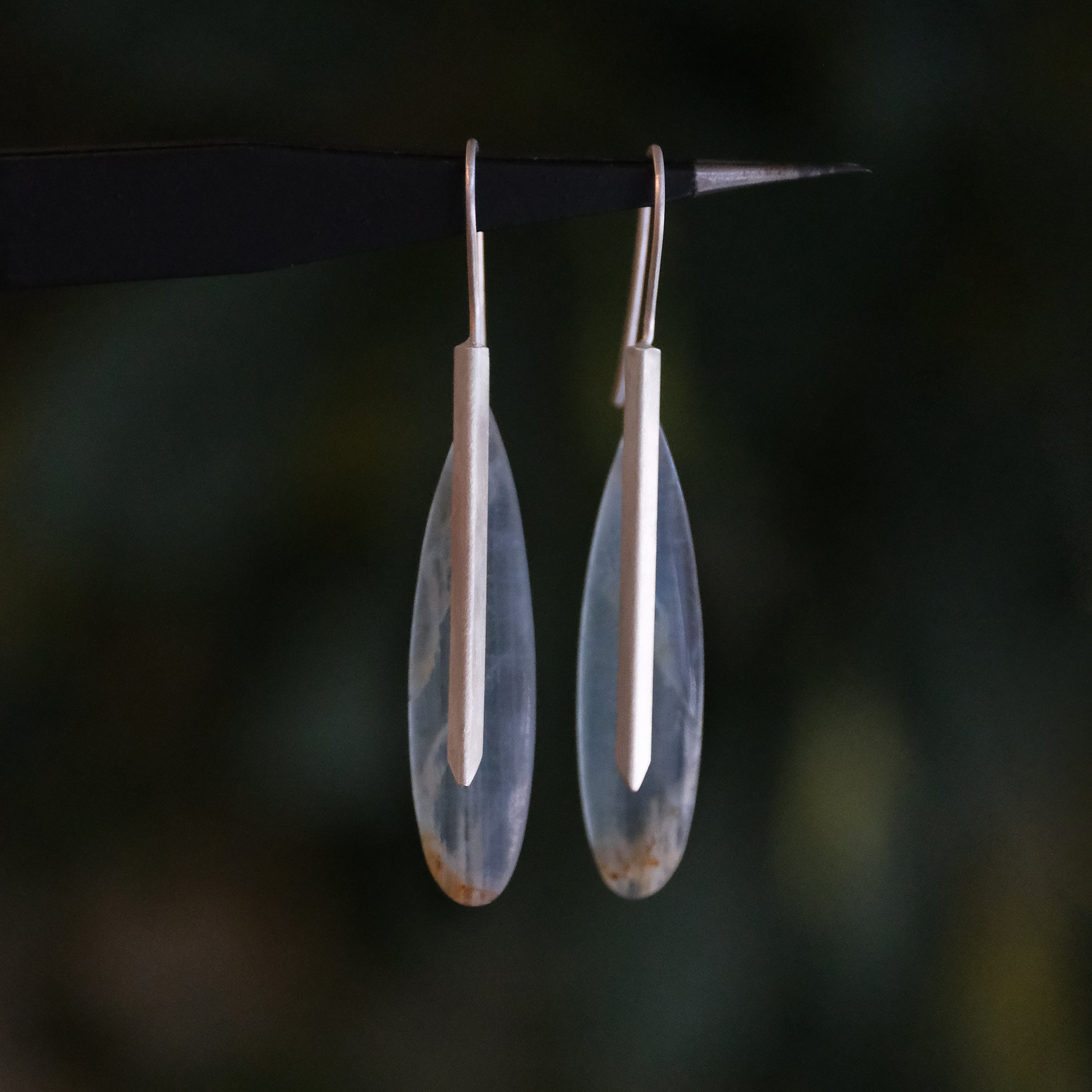 Blue Onyx + Sterling Belfry Earrings - One of a Kind
