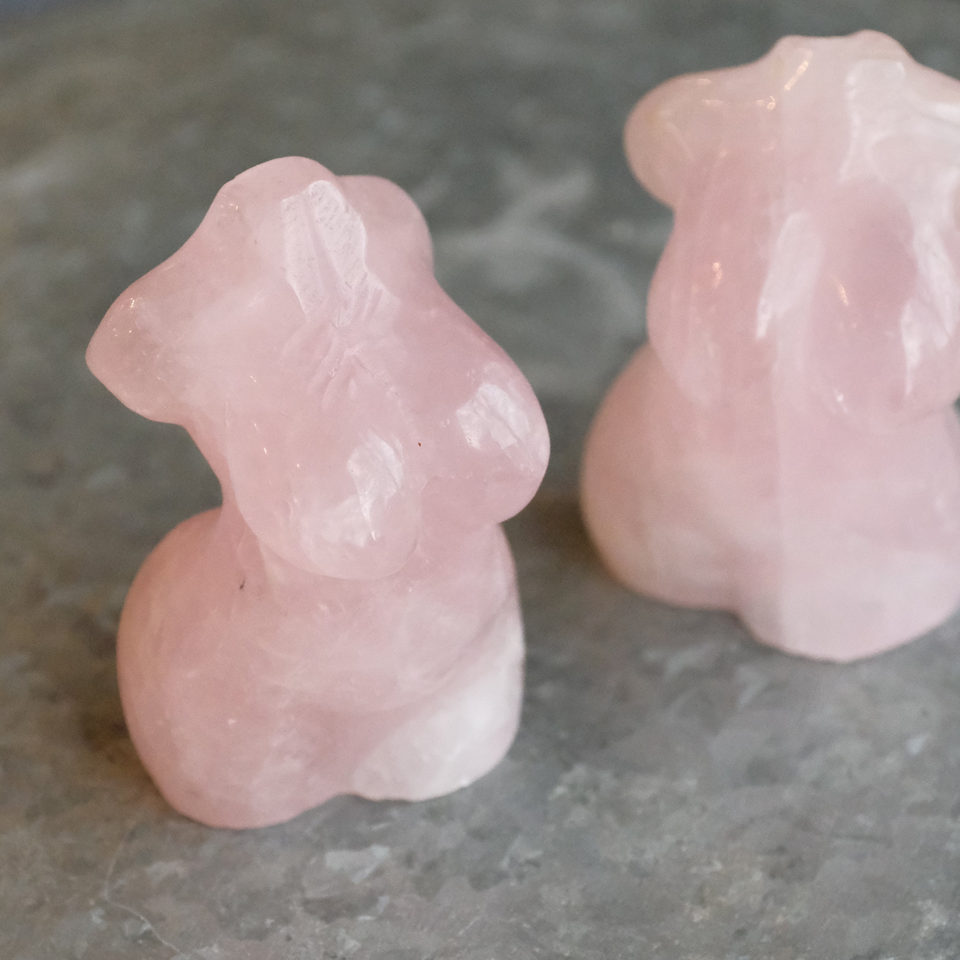 Hand Carved Rose Quartz Body