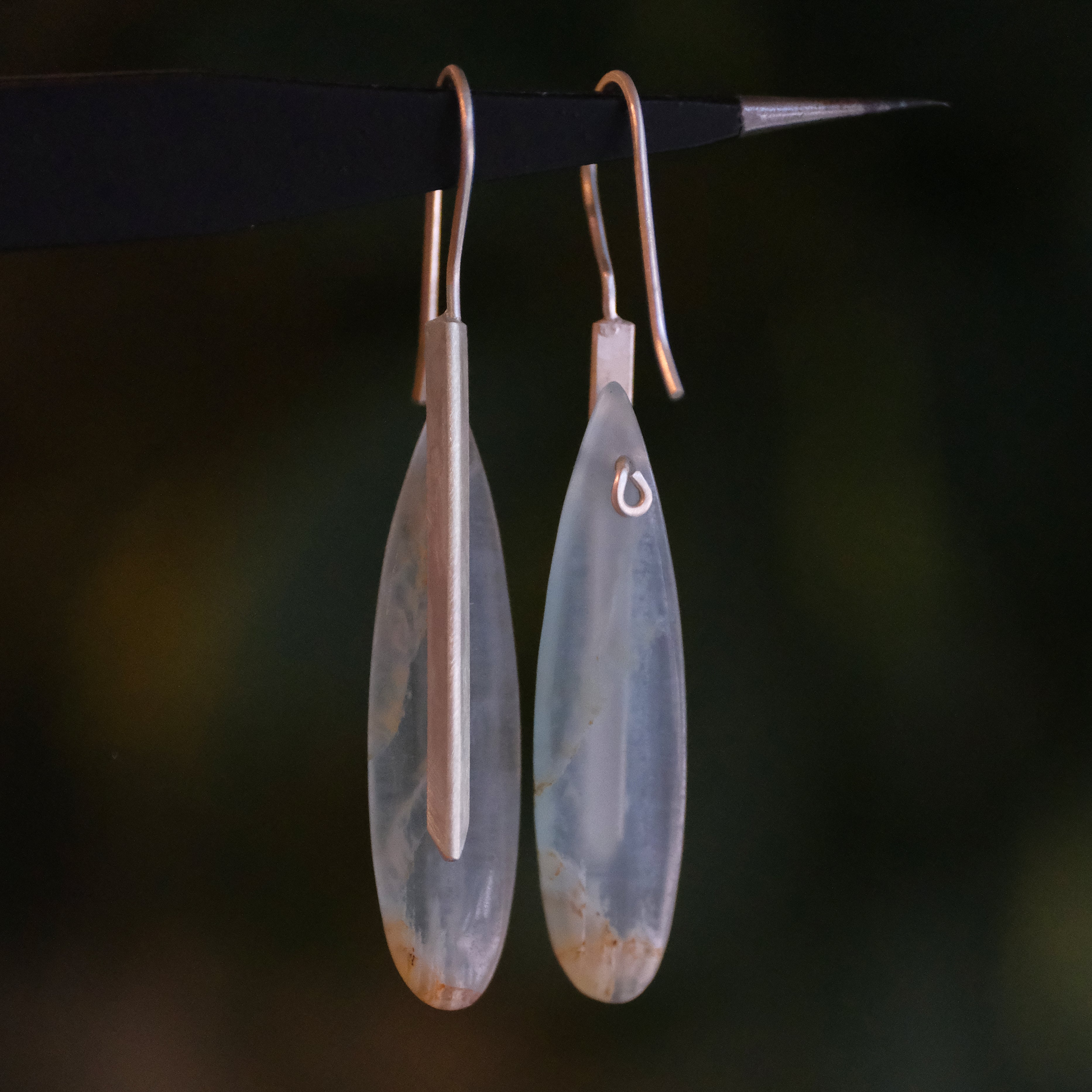 Blue Onyx + Sterling Belfry Earrings - One of a Kind