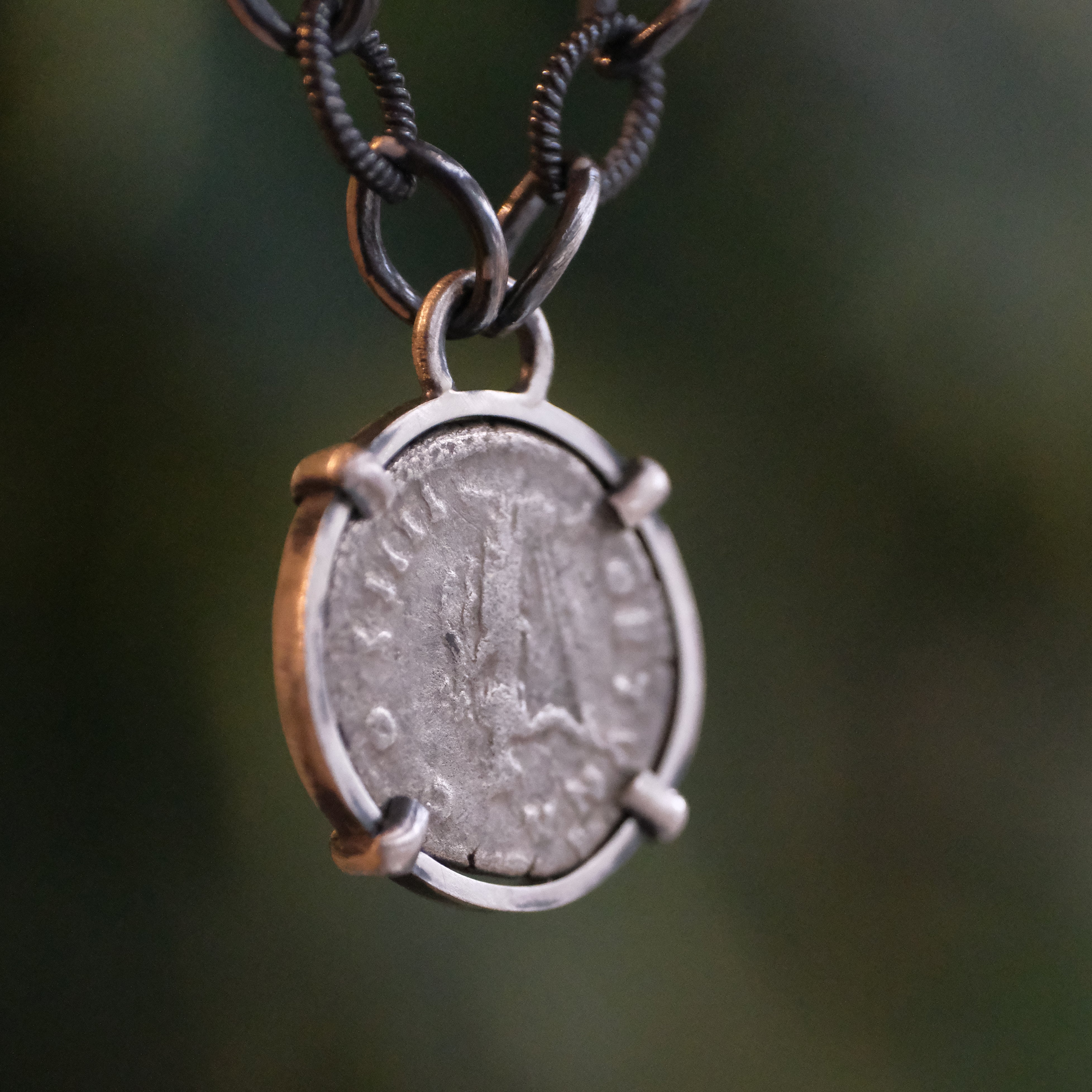 Roman Silver Denarius Coin Necklace - 200 AD - One of a Kind